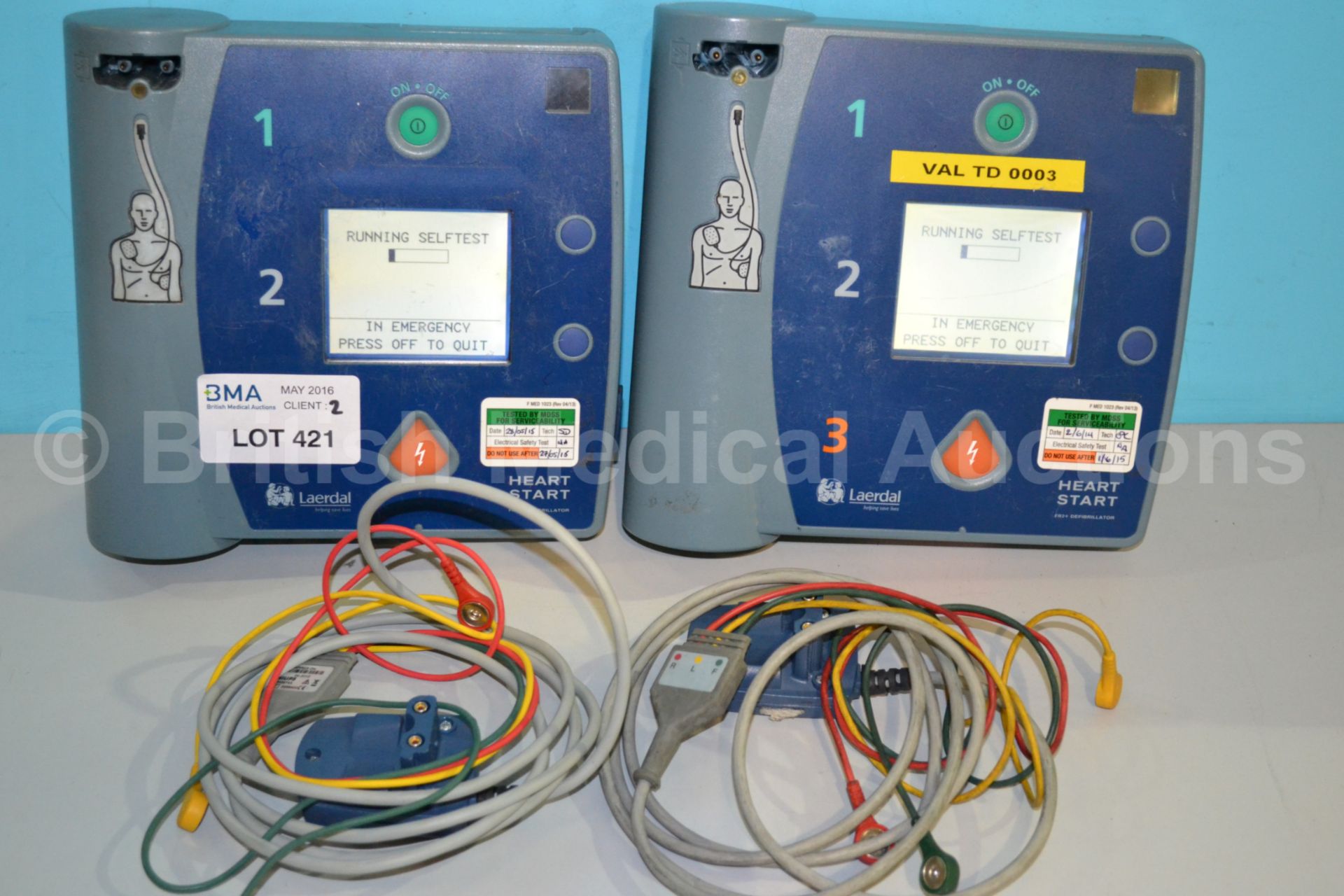 2 x Laerdal Heartstart FR2 Defibrillators with ECG