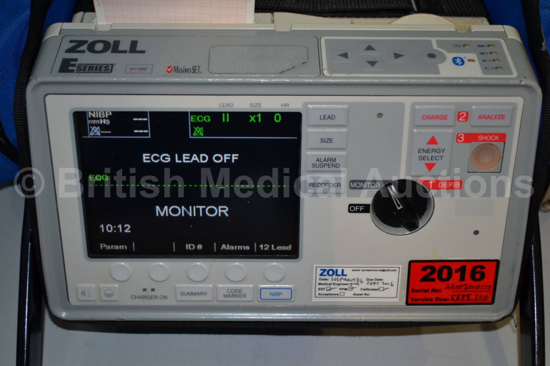 Zoll E Series Defibrillator / Monitor with NIBP, C - Image 2 of 4