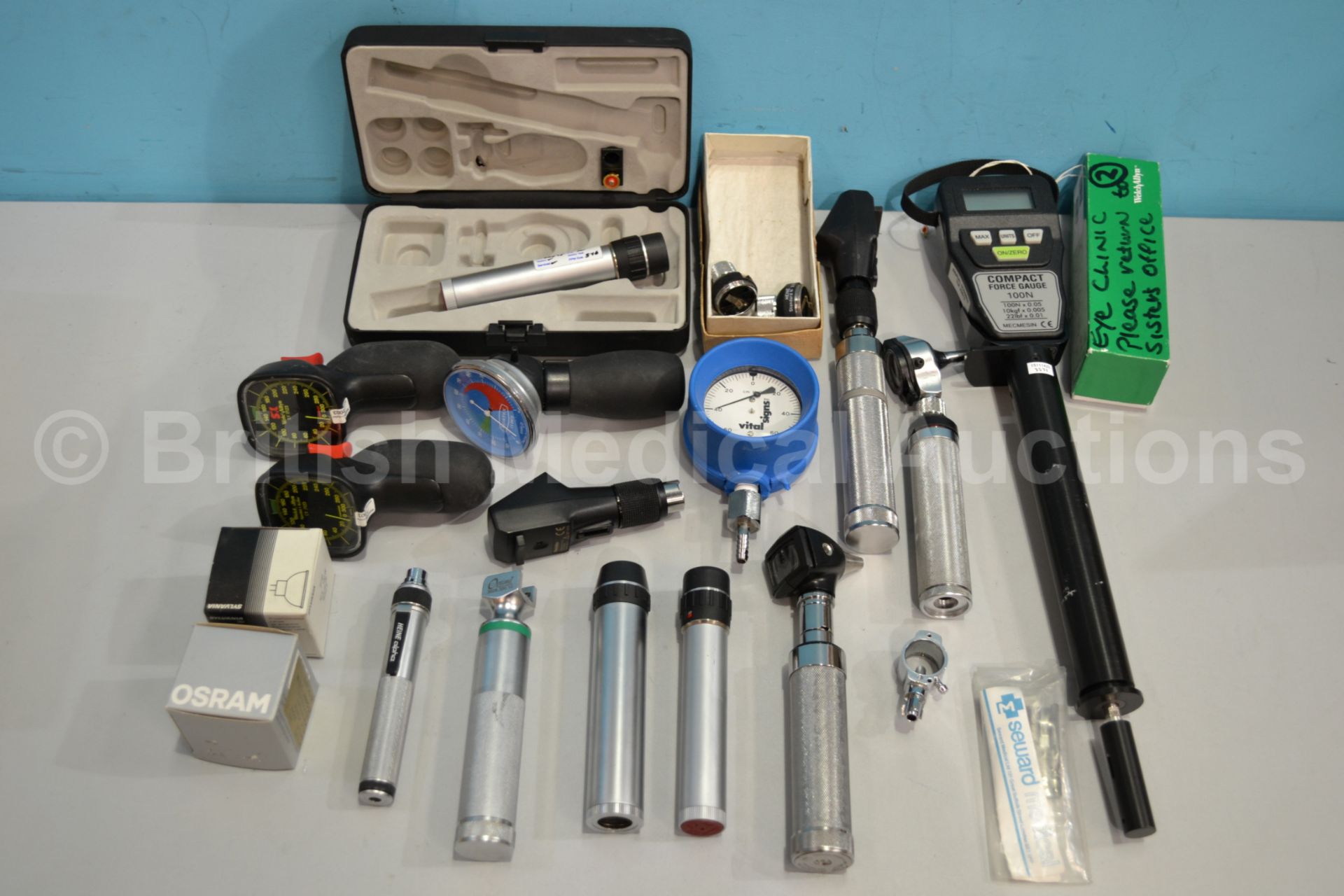 Job Lot of Examination Equipment Including Otoscop