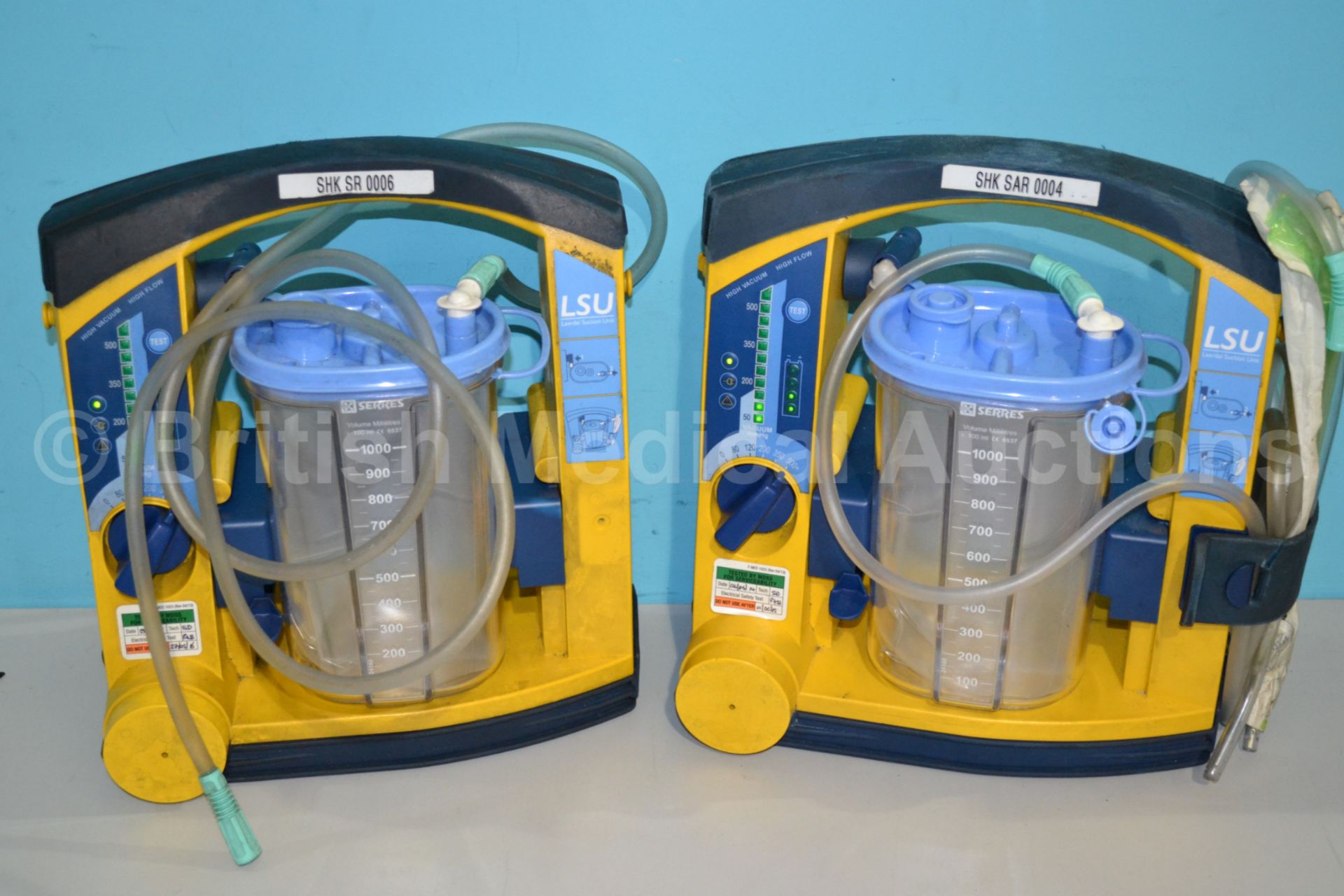 2 x Laerdal Suction Units with Cups and Hoses (Bot