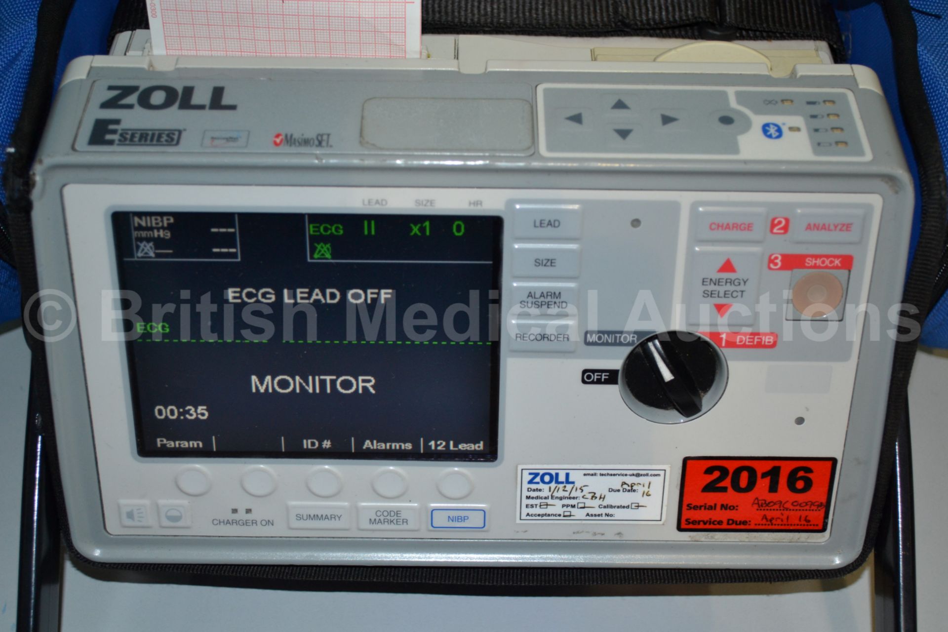 Zoll E Series Defibrillator / Monitor with NIBP, C - Image 2 of 4