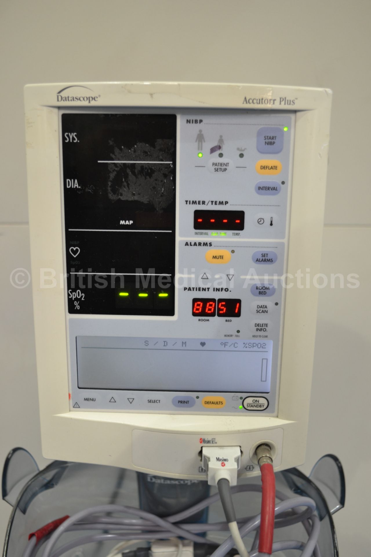 Datascope Accutorr Plus Vital Signs Monitor on Sta - Image 2 of 2