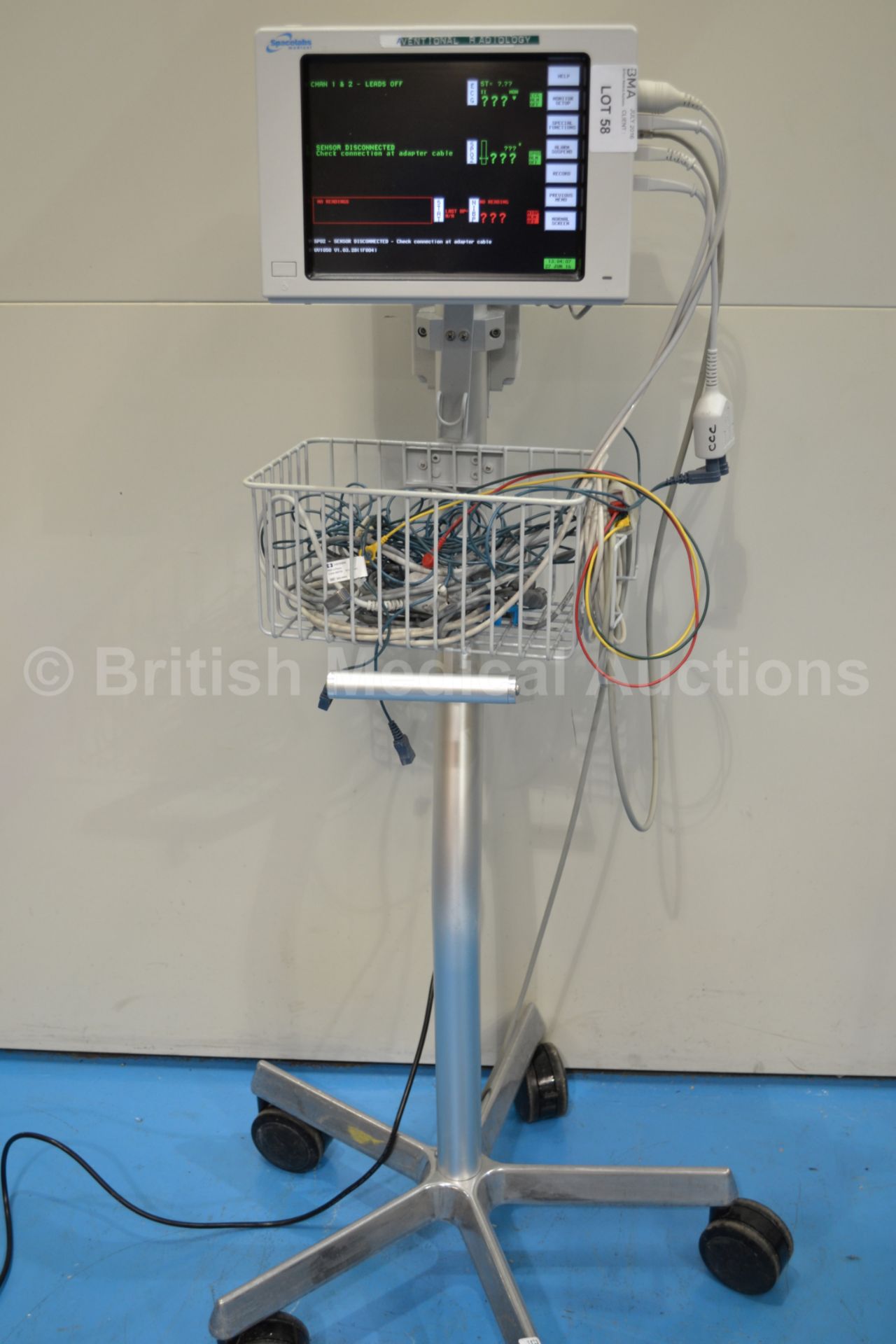 Spacelabs 90369 Patient Monitor On stand with ECG,