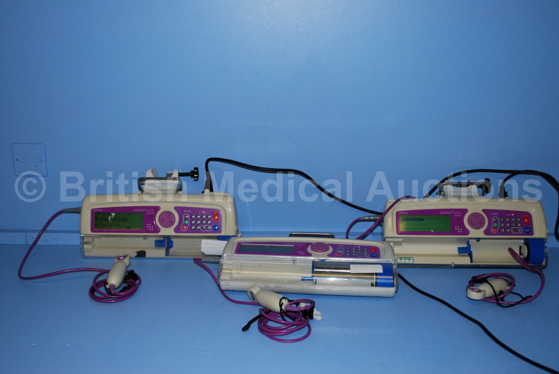 3 x Graseby Omnifuse pca Syringe Pumps with pca Co