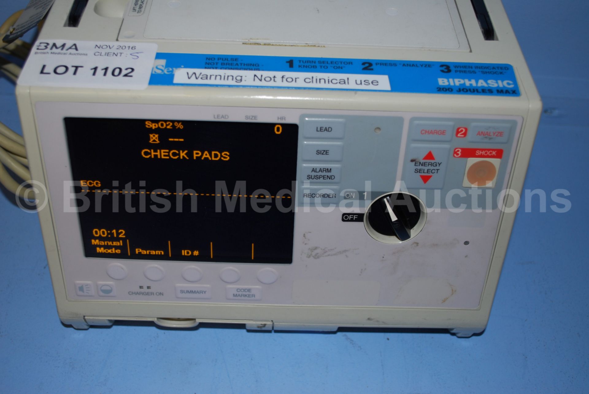 Zoll M Series Biphasic 200 Joules Max Defibrillato - Image 3 of 4