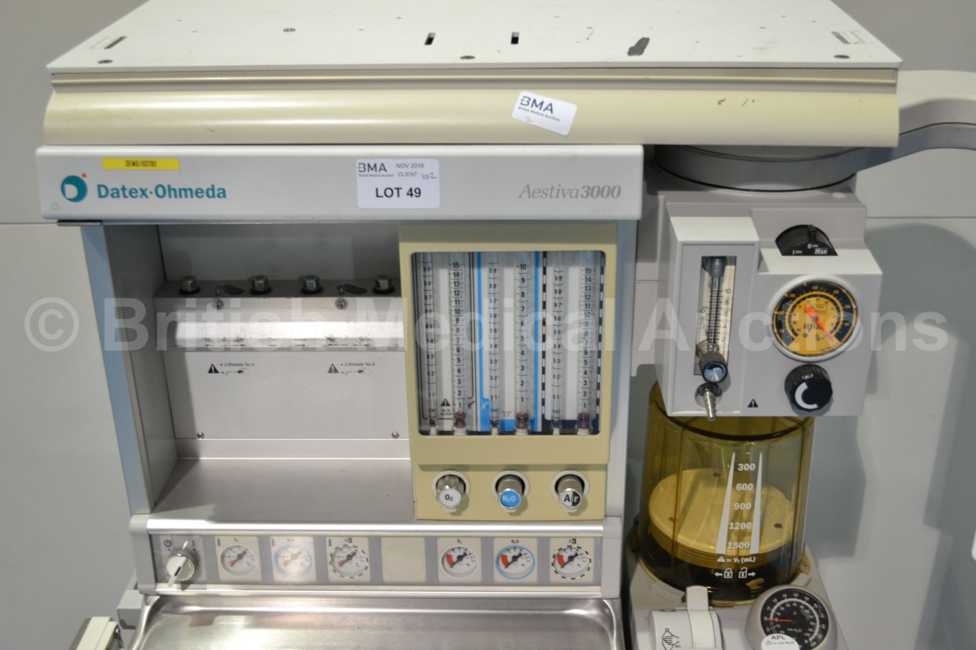 Datex Ohmeda Aestiva 3000 Anaesthesia System with - Image 4 of 6