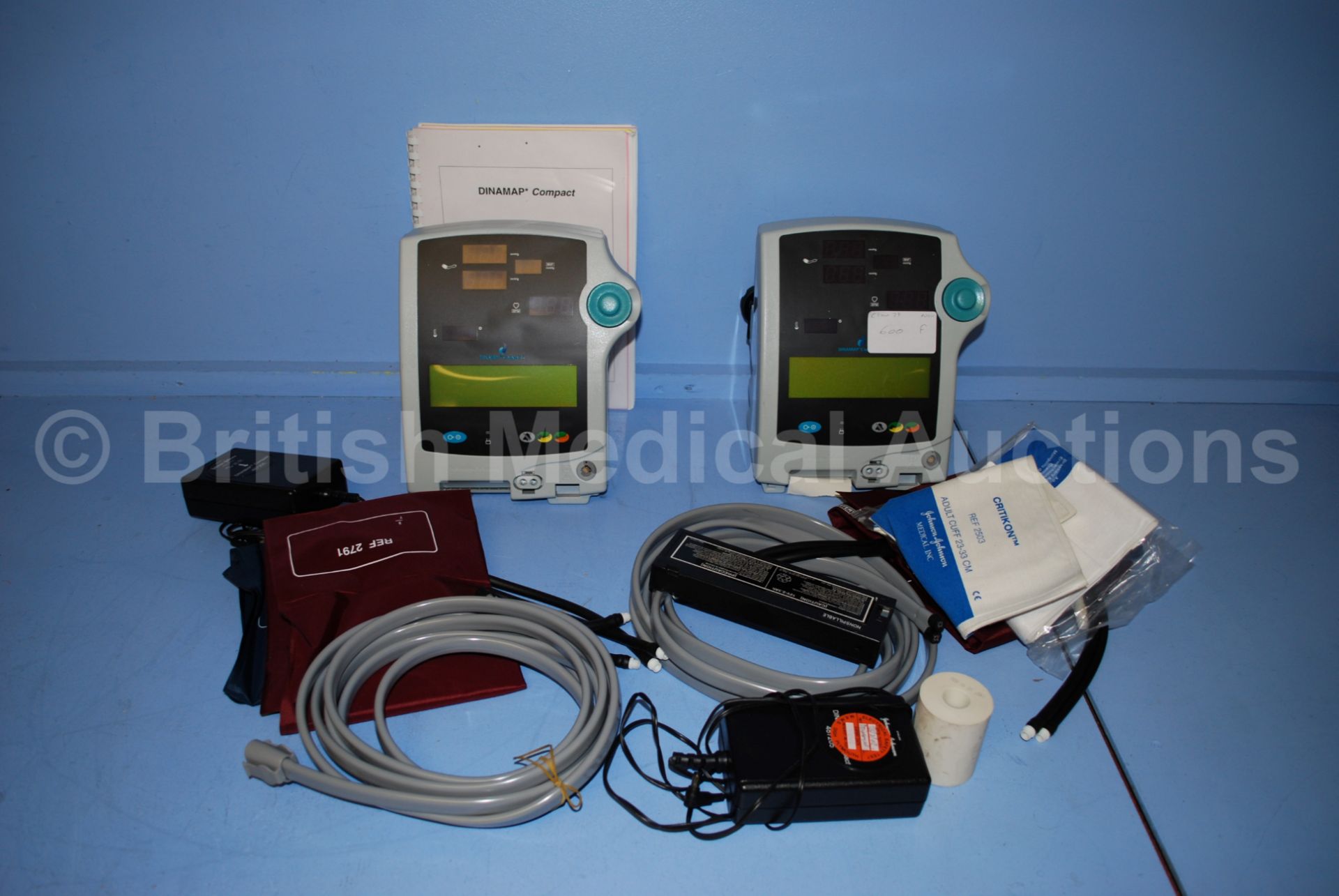 2 x Dinamap Compact T Patient Monitors with Acces