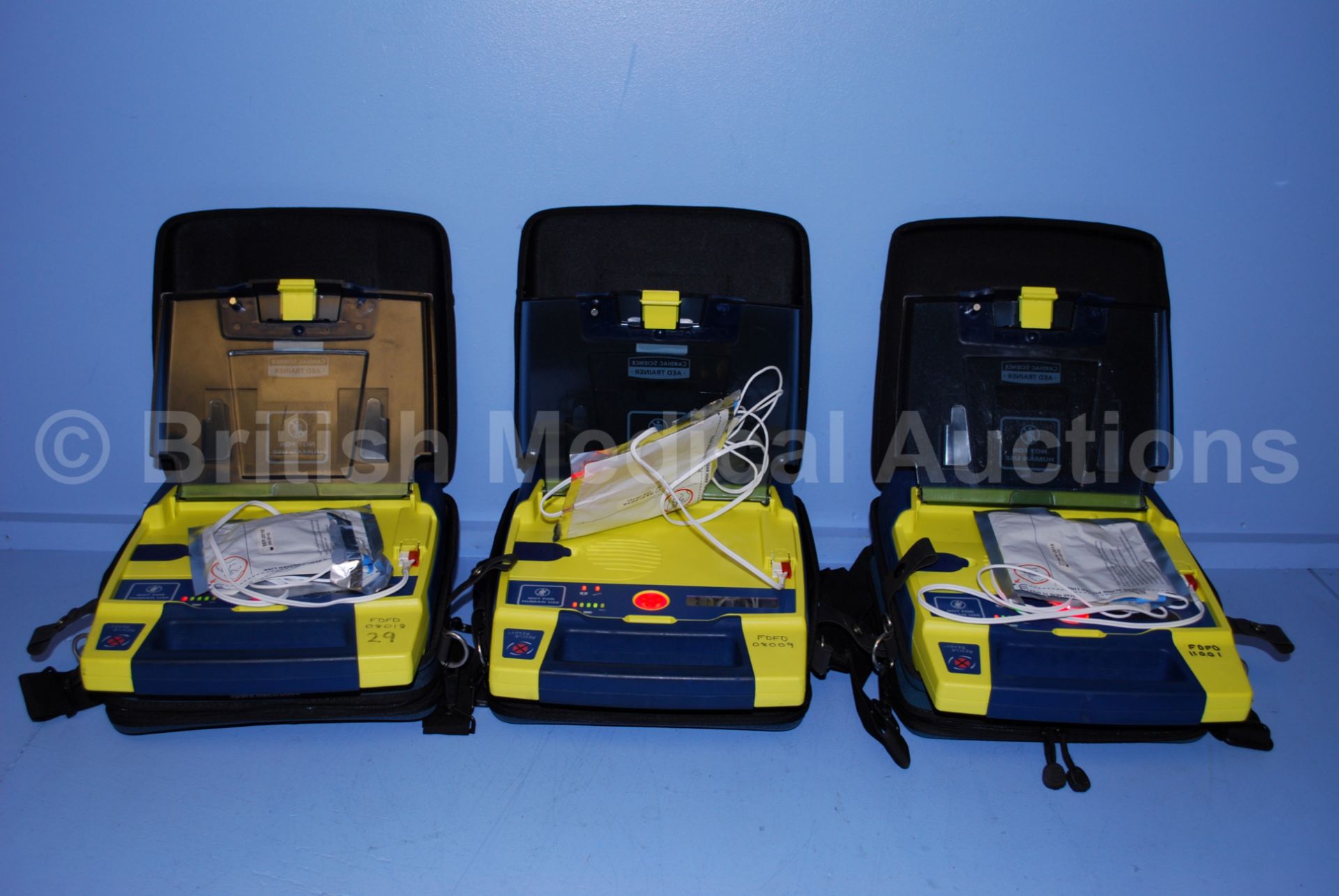 3 x Cardiac Science AED Trainer Defibrillators wit