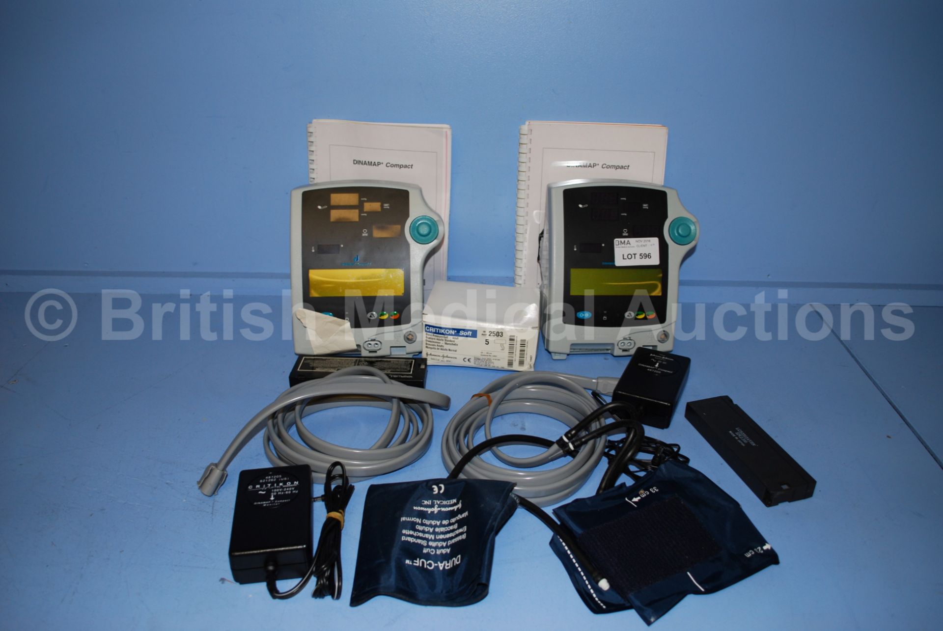 2 x Dinamap Compact T Patient Monitors with Acces