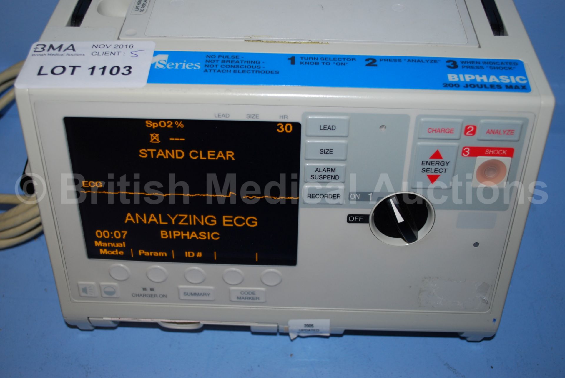 Zoll M Series Biphasic 200 Joules Max Defibrillato - Image 3 of 4