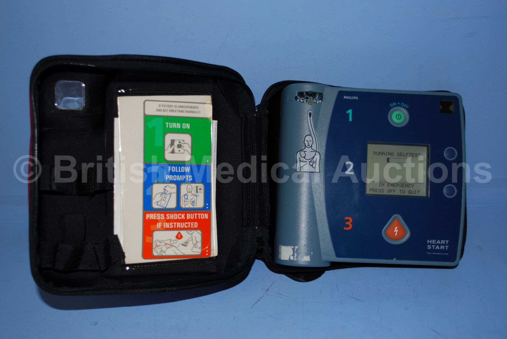 Philips Heartstart FR2+ Defibrillator in Red Case