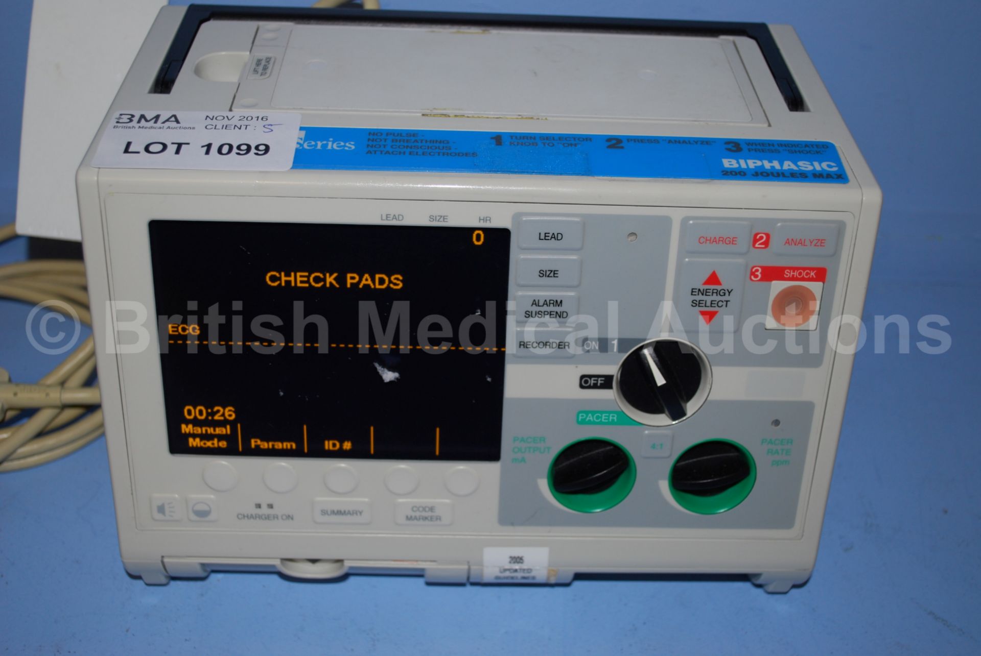 Zoll M Series Biphasic 200 Joules Max Defibrillato - Image 3 of 4