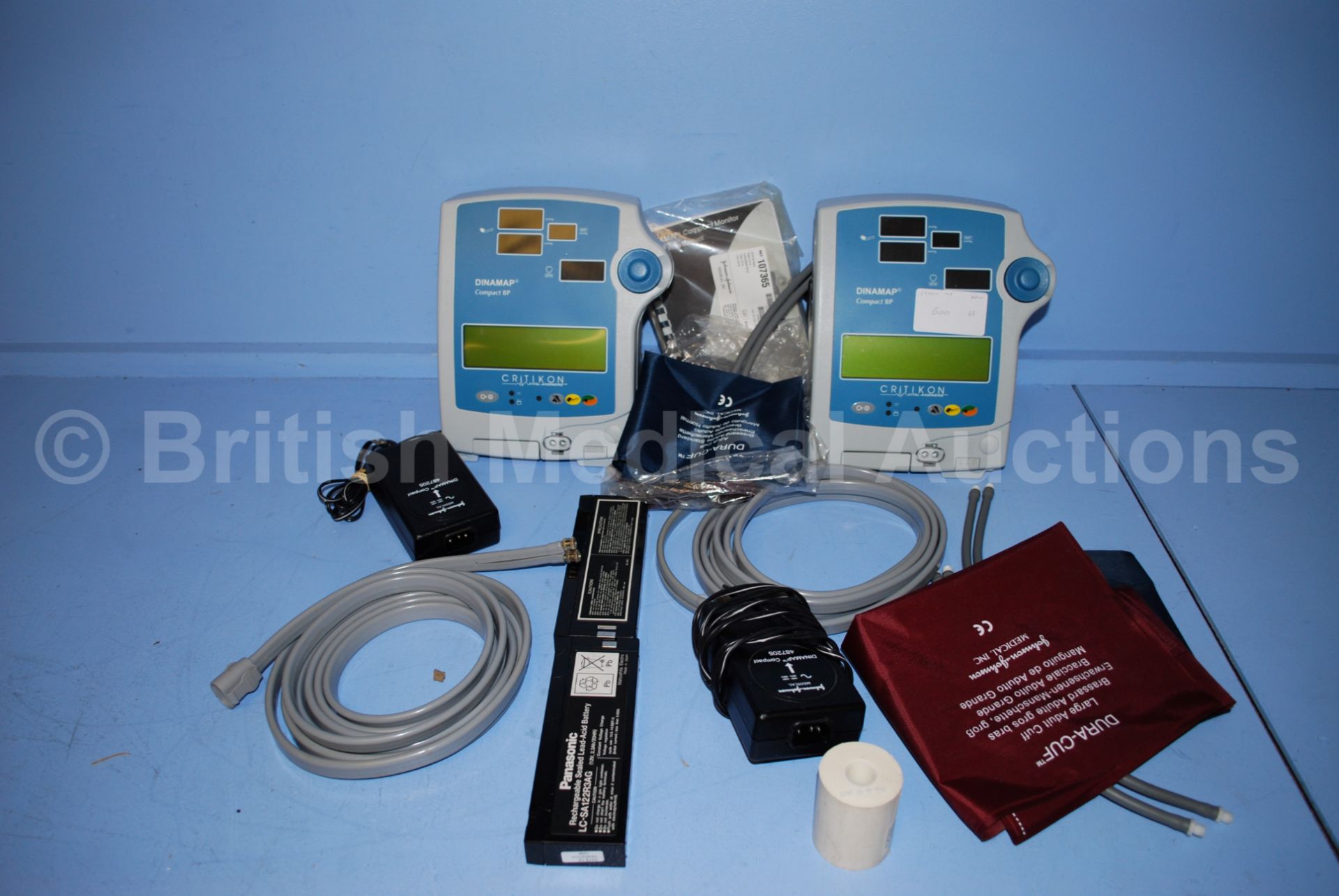 2 x Dinamap Compact BP Patient Monitors with Acce