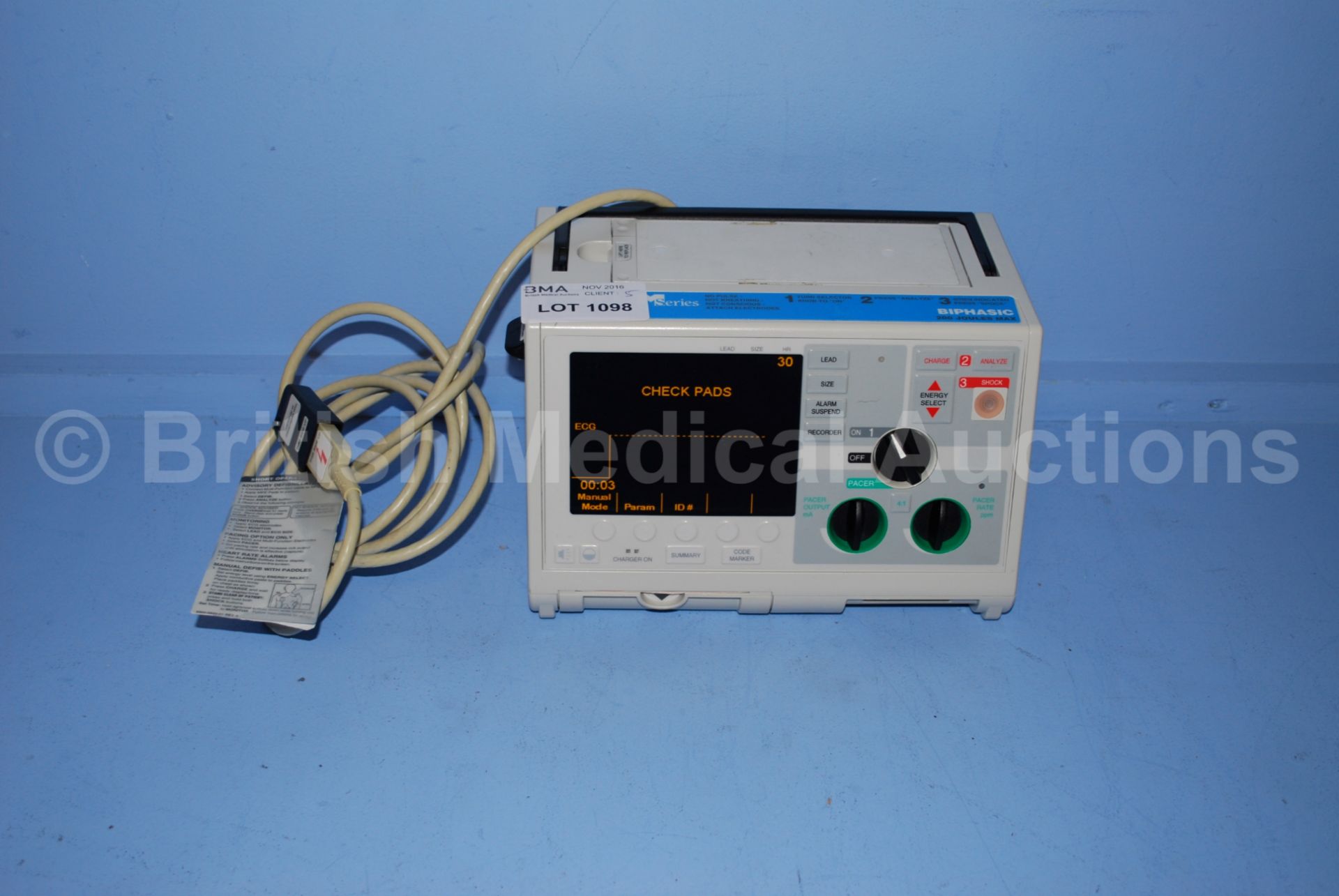 Zoll M Series Biphasic 200 Joules Max Defibrillato - Image 2 of 4