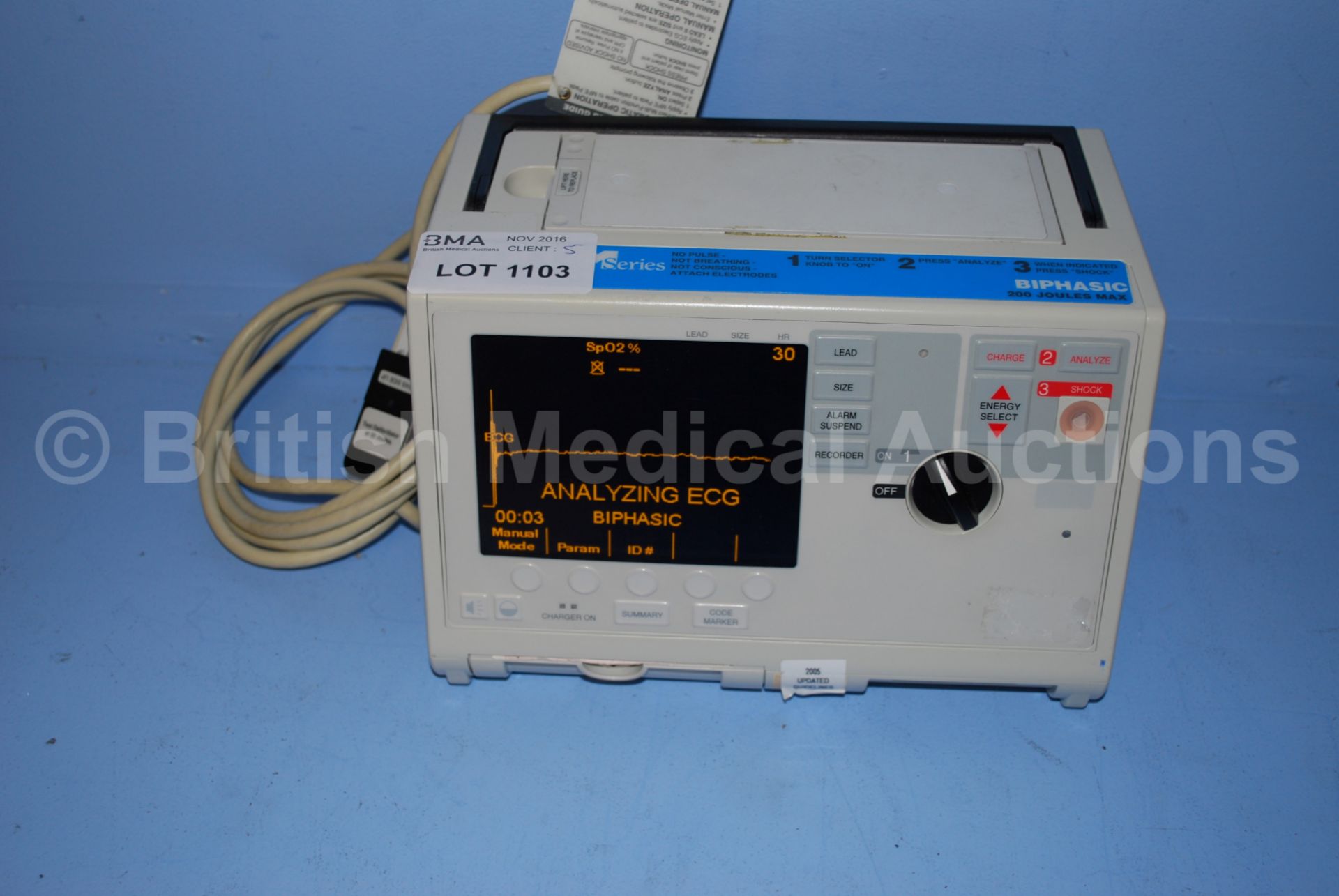 Zoll M Series Biphasic 200 Joules Max Defibrillato - Image 2 of 4