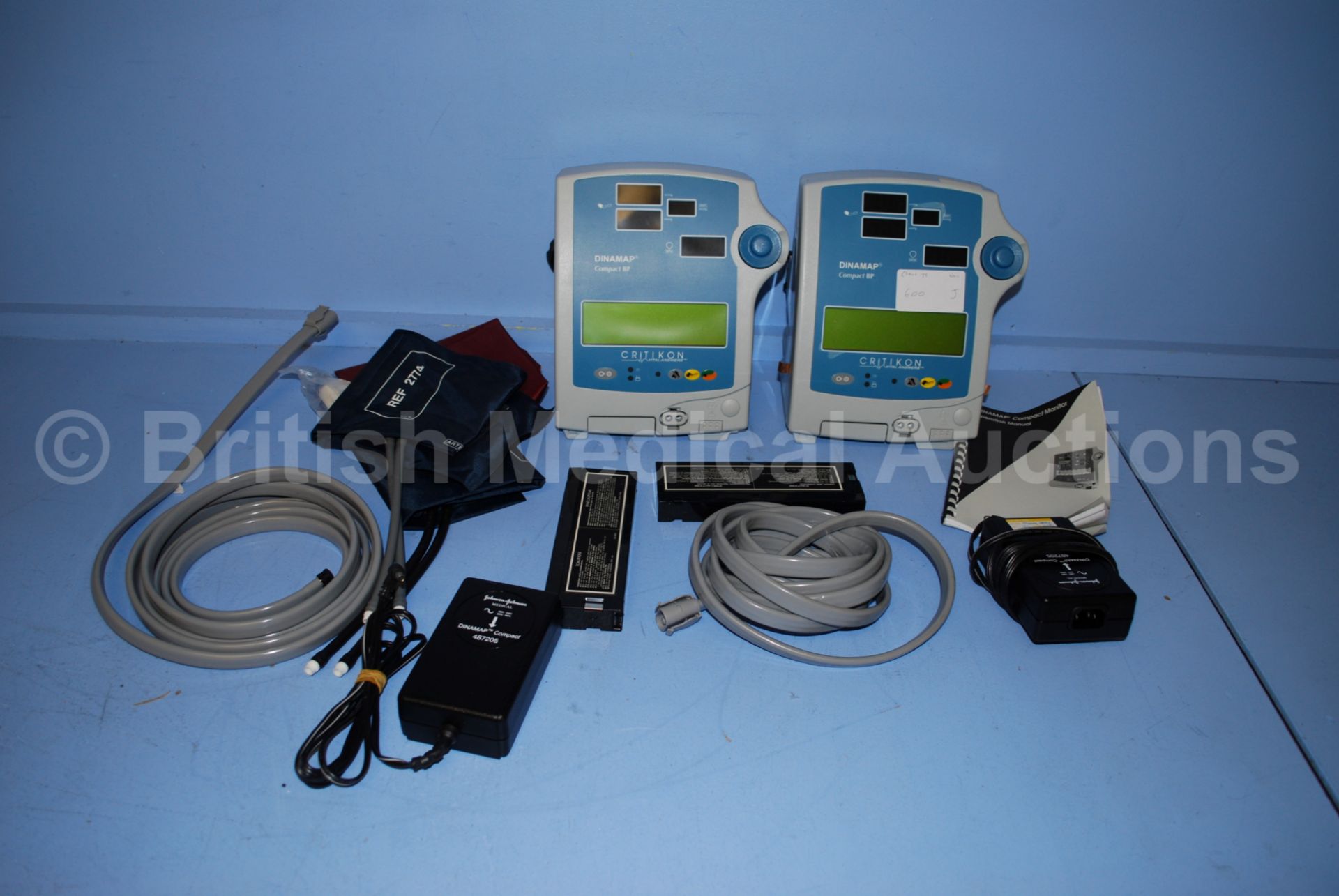 2 x Dinamap Compact BP Patient Monitors with Acce