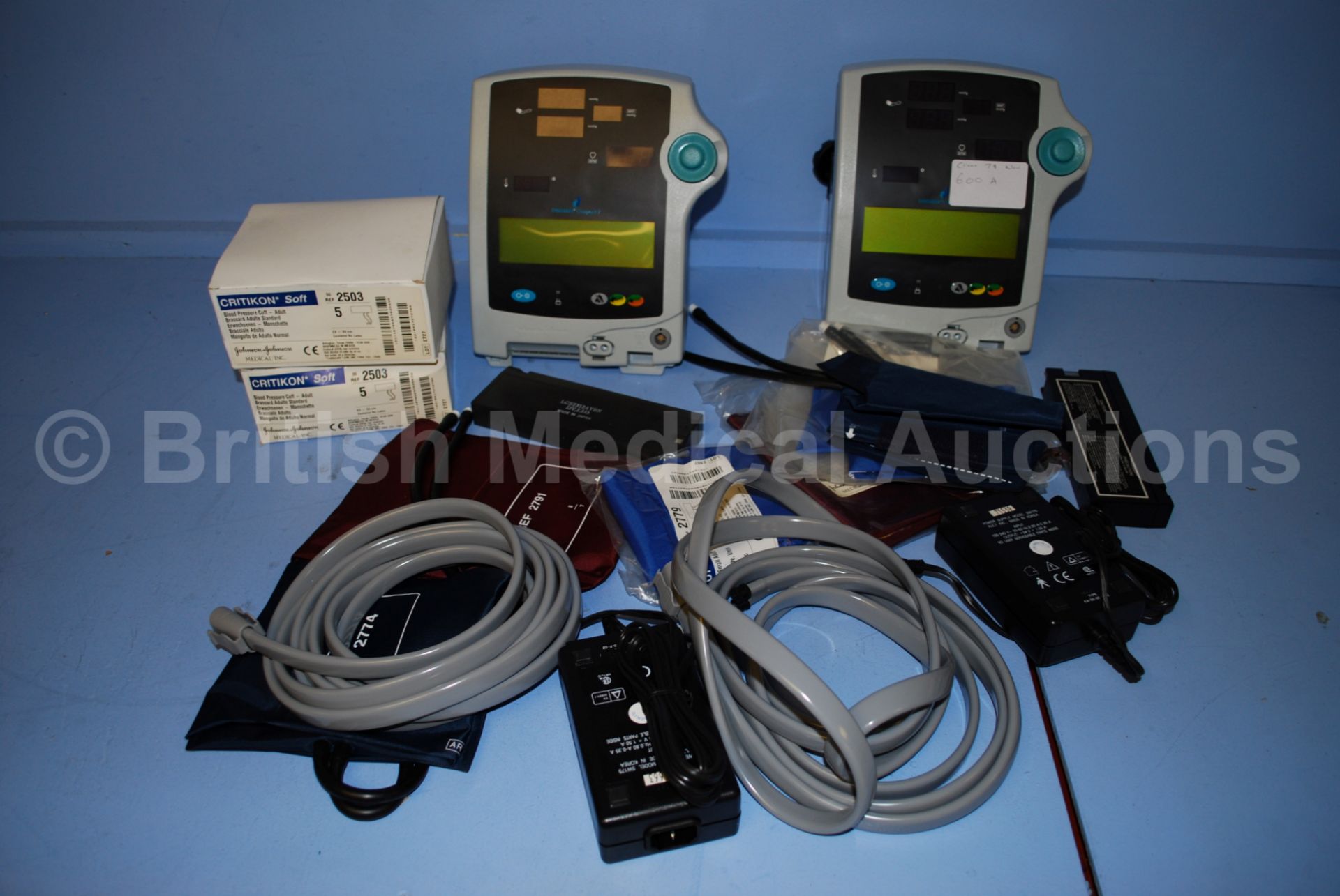 2 x Dinamap Compact T Patient Monitors with Acces