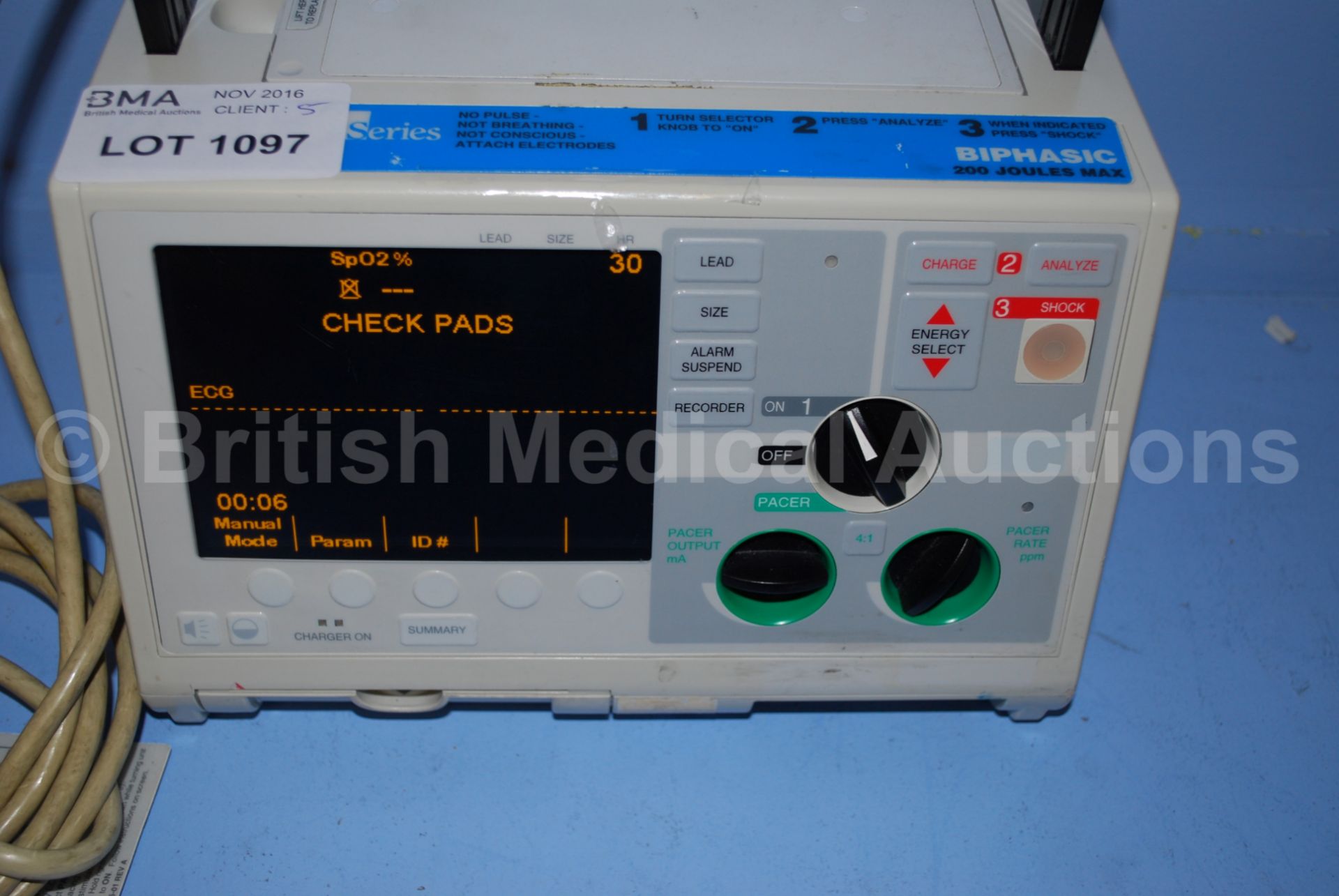 Zoll M Series Biphasic 200 Joules Max Defibrillato - Image 3 of 4