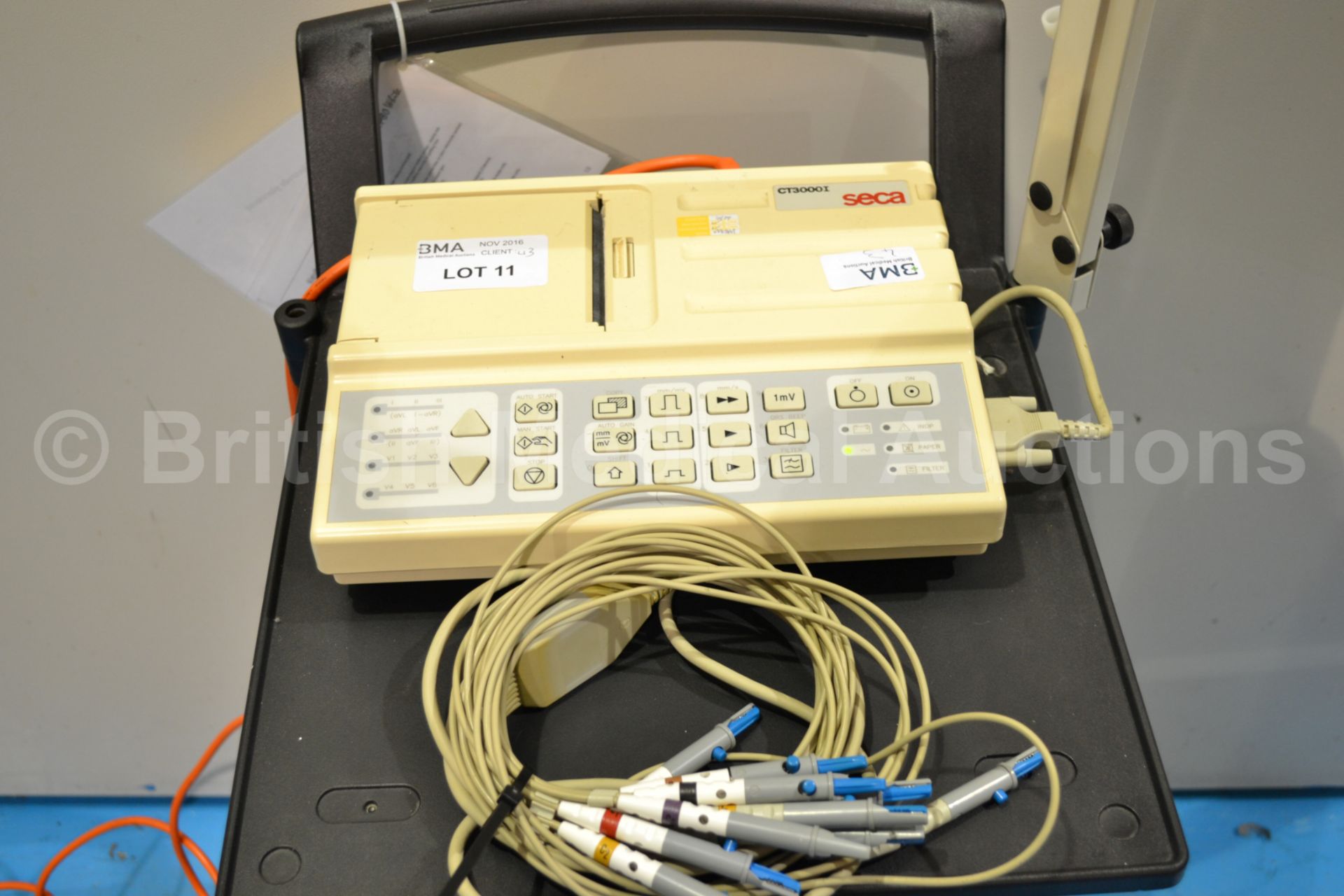 Seca CT3000I ECG Machine on Trolley with ECG Leads - Image 4 of 4