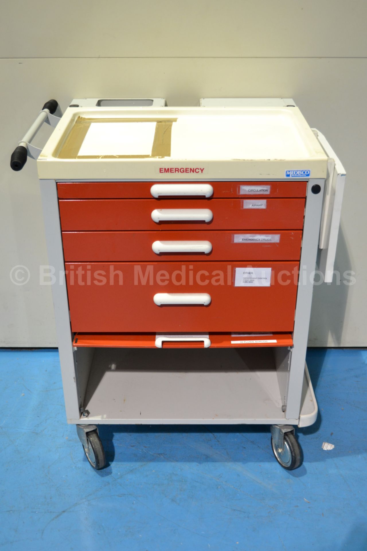 Medisco Resus/Crash Trolley *T11357*