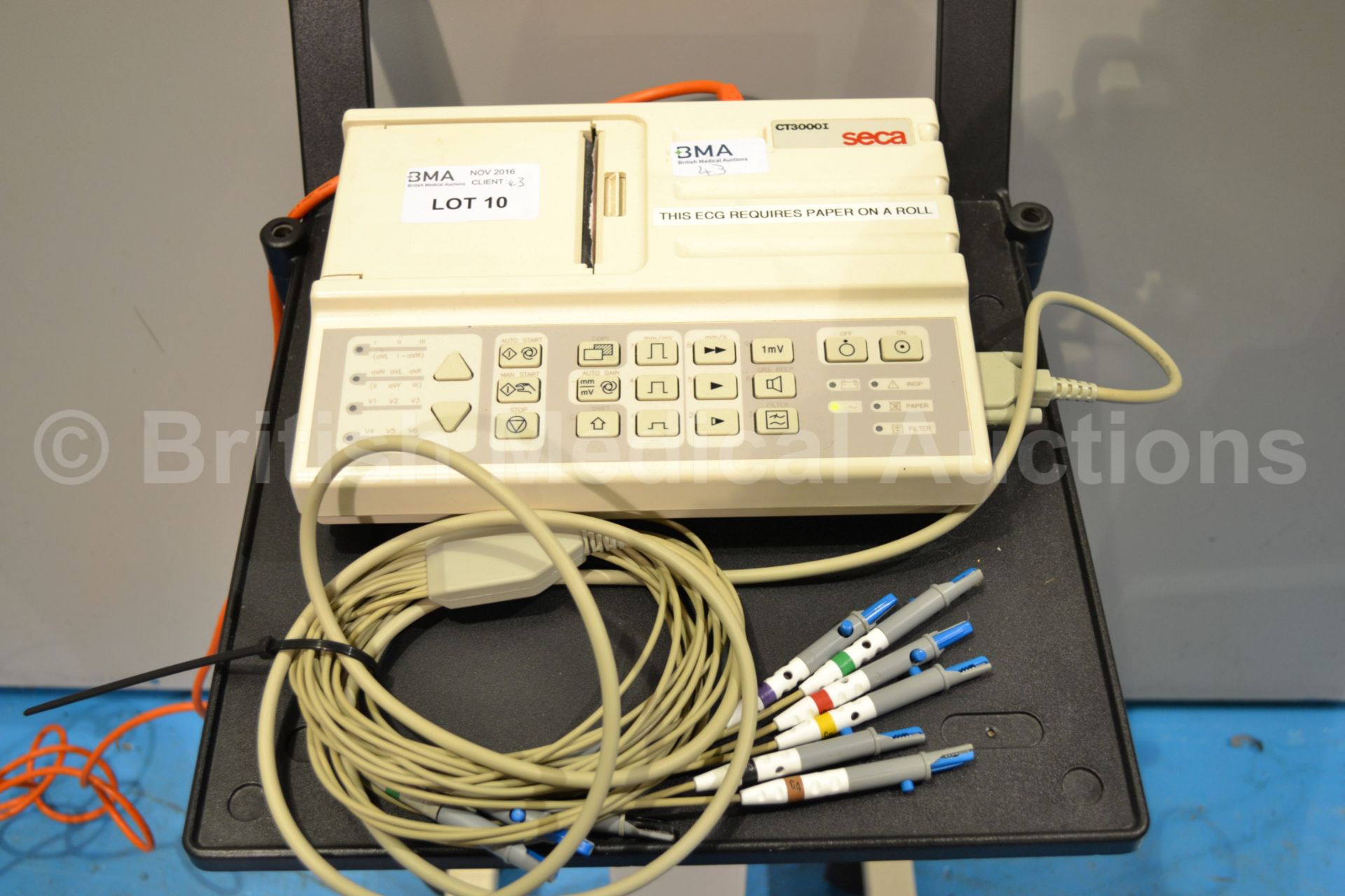 Seca CT3000I ECG Machine on Trolley with ECG Leads - Image 4 of 4