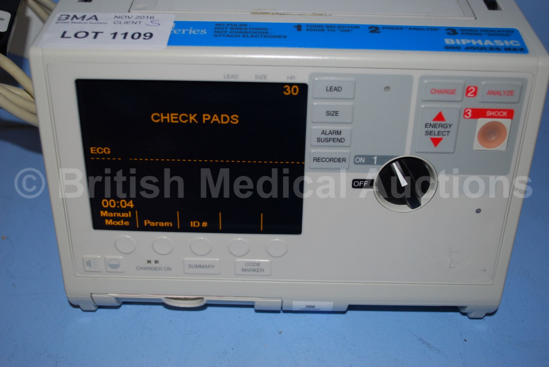 Zoll M Series Biphasic 200 Joules Max Defibrillato - Image 3 of 4