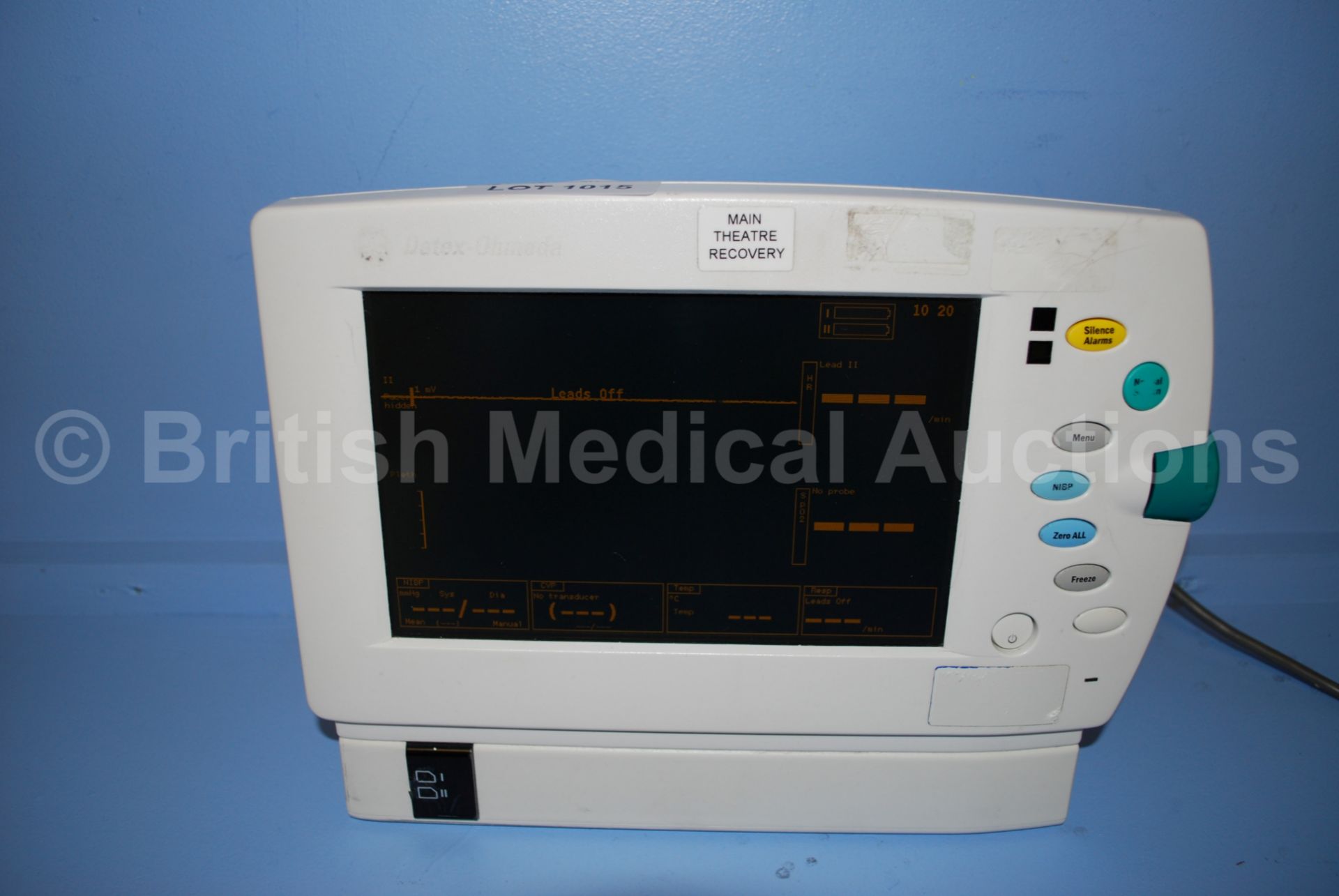 Datex Ohmeda S5 Light Patient Monitor with P1, P2, - Image 3 of 4