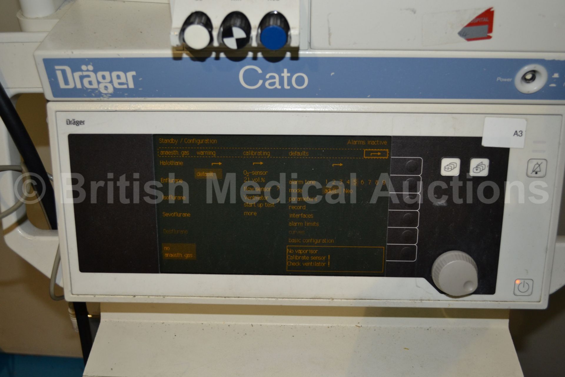 Drager Cato Anaesthesia Machine with Absorber and - Image 4 of 4
