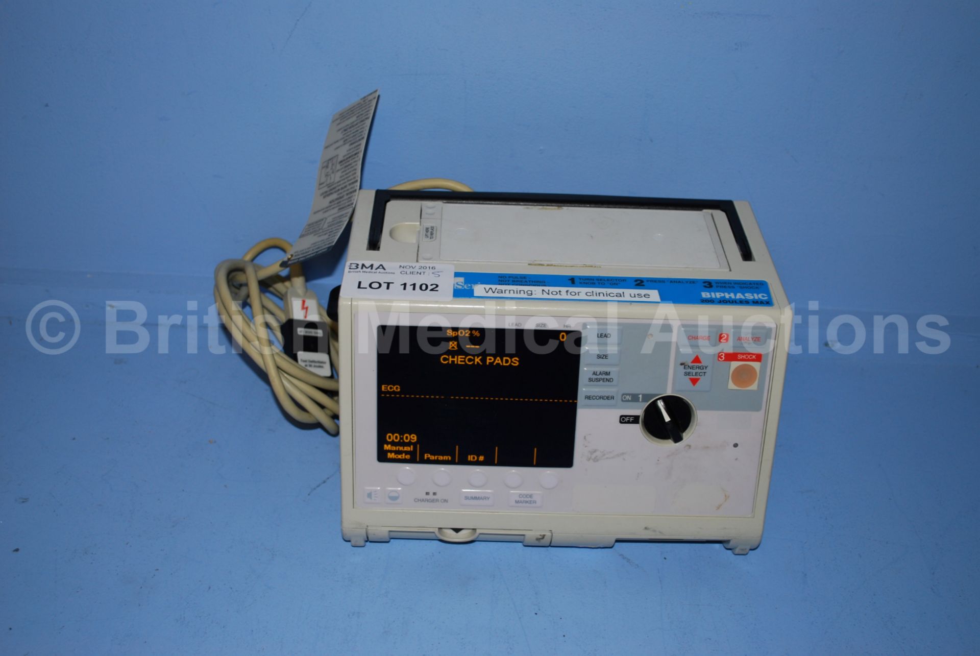 Zoll M Series Biphasic 200 Joules Max Defibrillato - Image 2 of 4