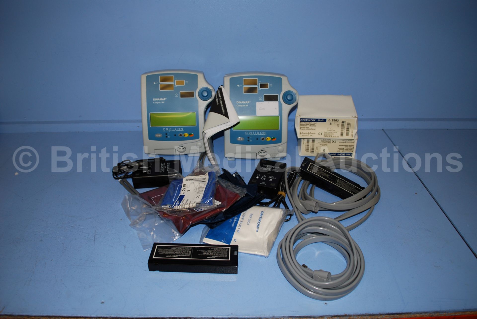 2 x Dinamap Compact BP Patient Monitors with Acce