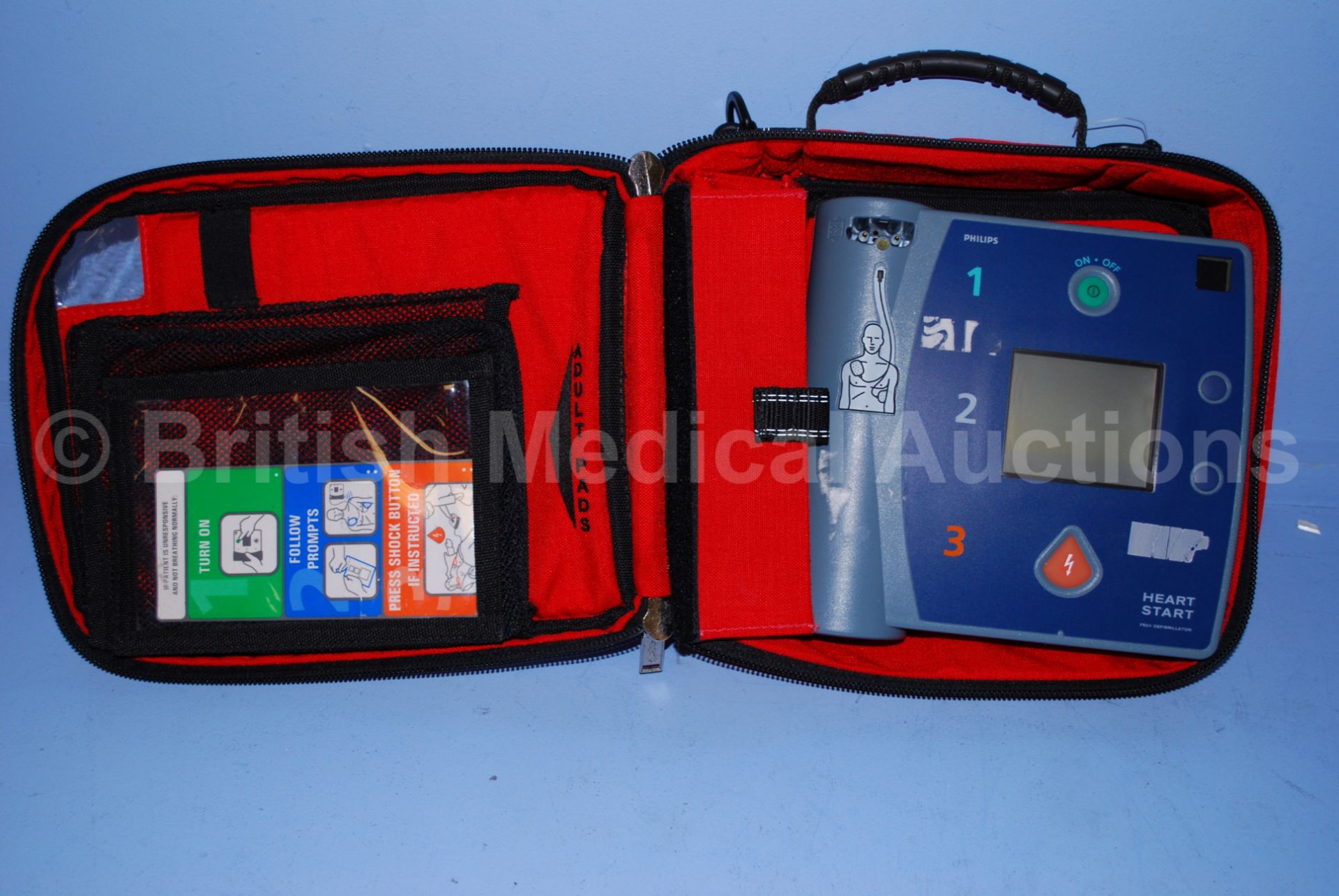 Philips Hearstart FR2+ Defibrillator in Red Case (