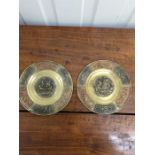 Pair of Indian brass plaques