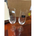 Pair boxed Bartington crystal champagne glasses