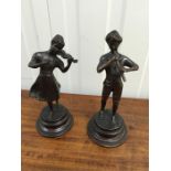 2 bronze figures, 10 inches