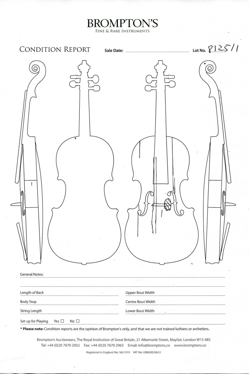 A Very Fine Italian Violin by Anselmo Bellosio, Venice circa 1760 - Image 6 of 6