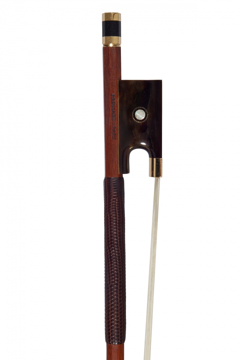 A French Gold-and-Tortoiseshell Mounted Violin Bow by Benoit Rolland