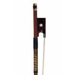 A French Gold-and-Tortoiseshell Mounted Violin Bow by Benoit Rolland