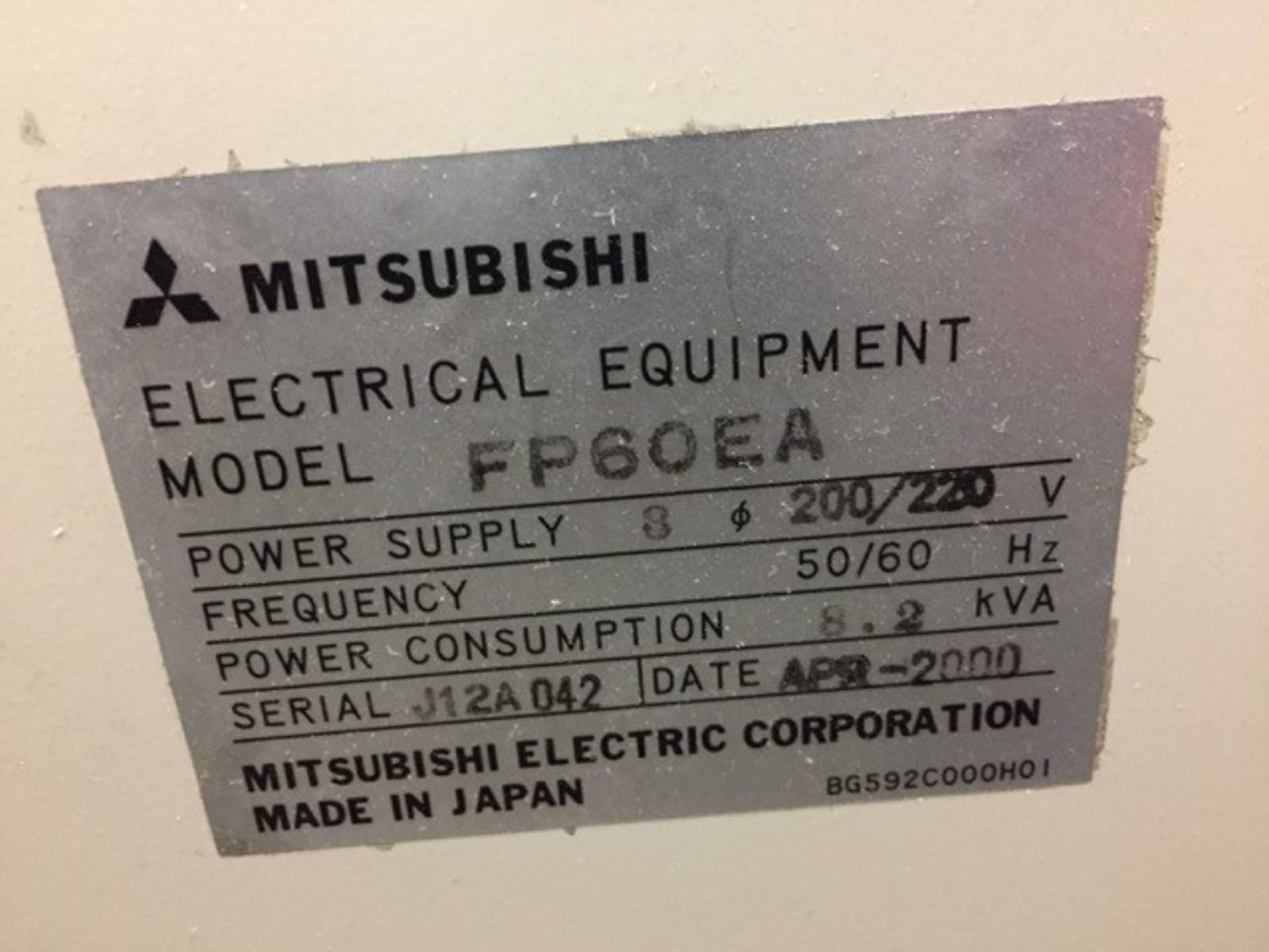 MITSUBISHI Sinker EDM Machine | Model: EA12 / FP60EA - Image 3 of 3