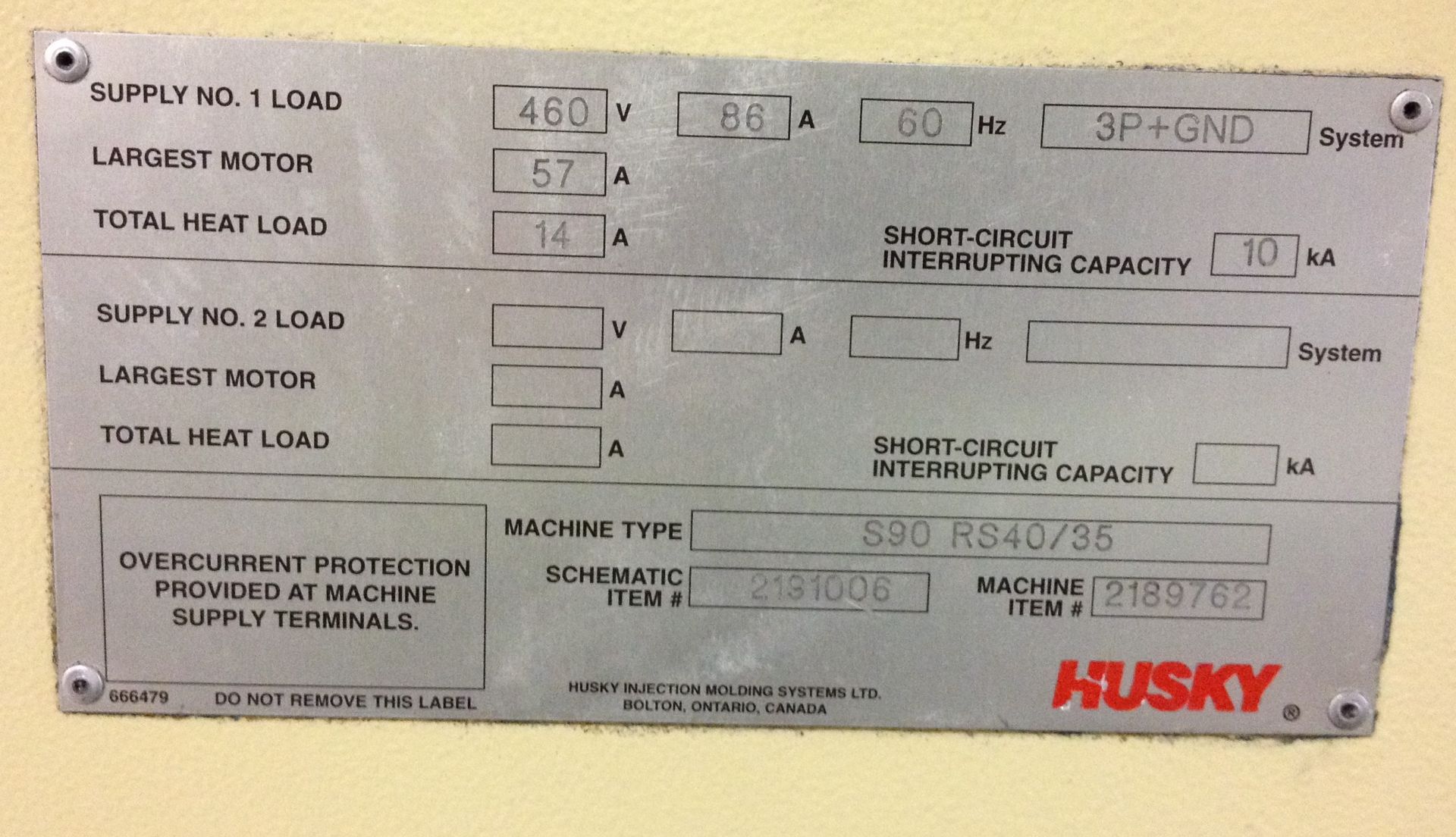 100 Ton, 5.6 oz. HUSKY Injection Molding Machine | Model: S90-RS40/35 | Year: 2000 - Image 8 of 8