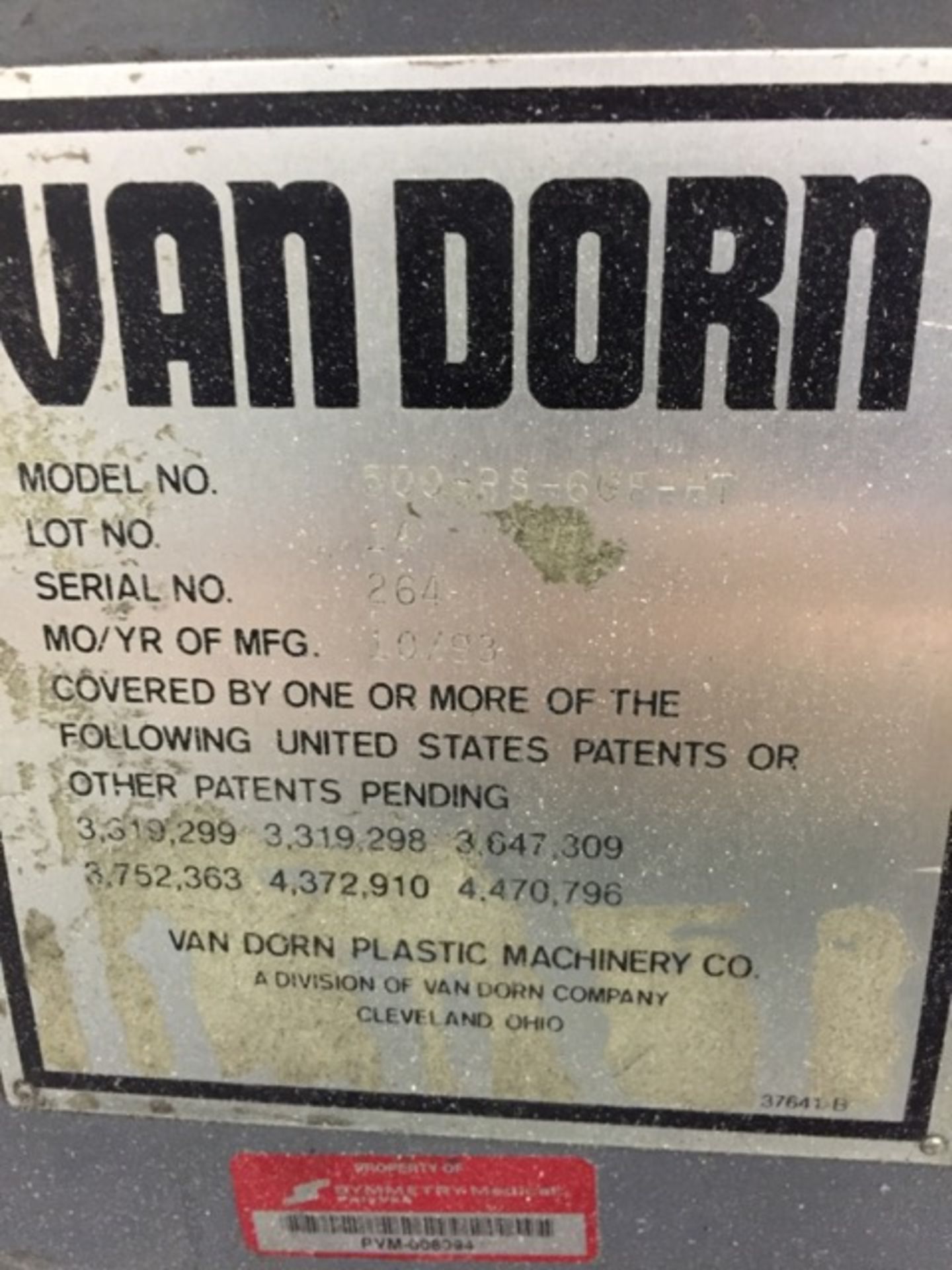 500 Ton, 60 oz. VAN DORN Injection Molding Machine | Model: 500-RS-60F-HT - Image 4 of 4