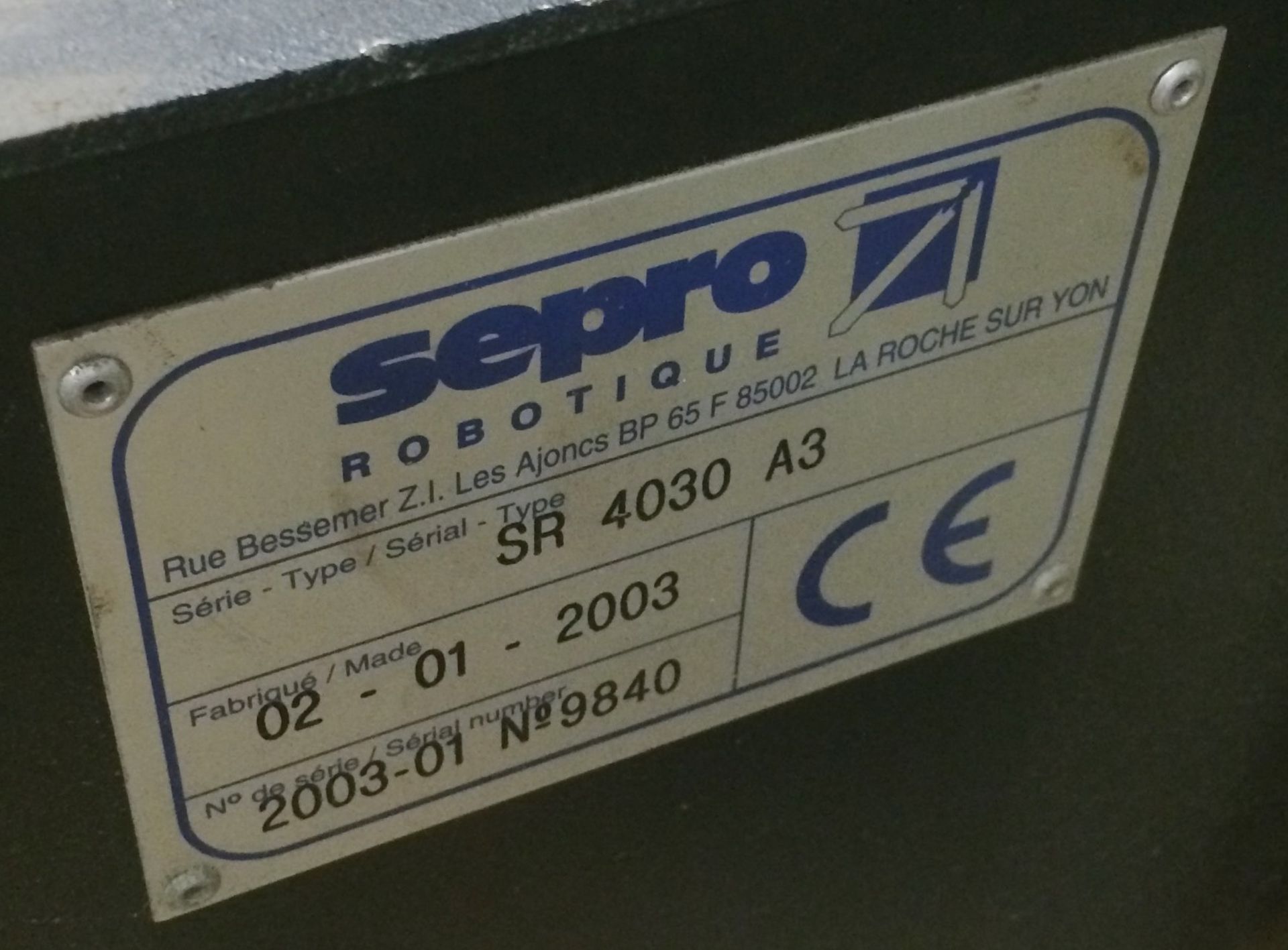 Conair SEPRO 3-Axis Servo Robot | Model: SR 4030 A3 | Year: 2003 - Image 4 of 4