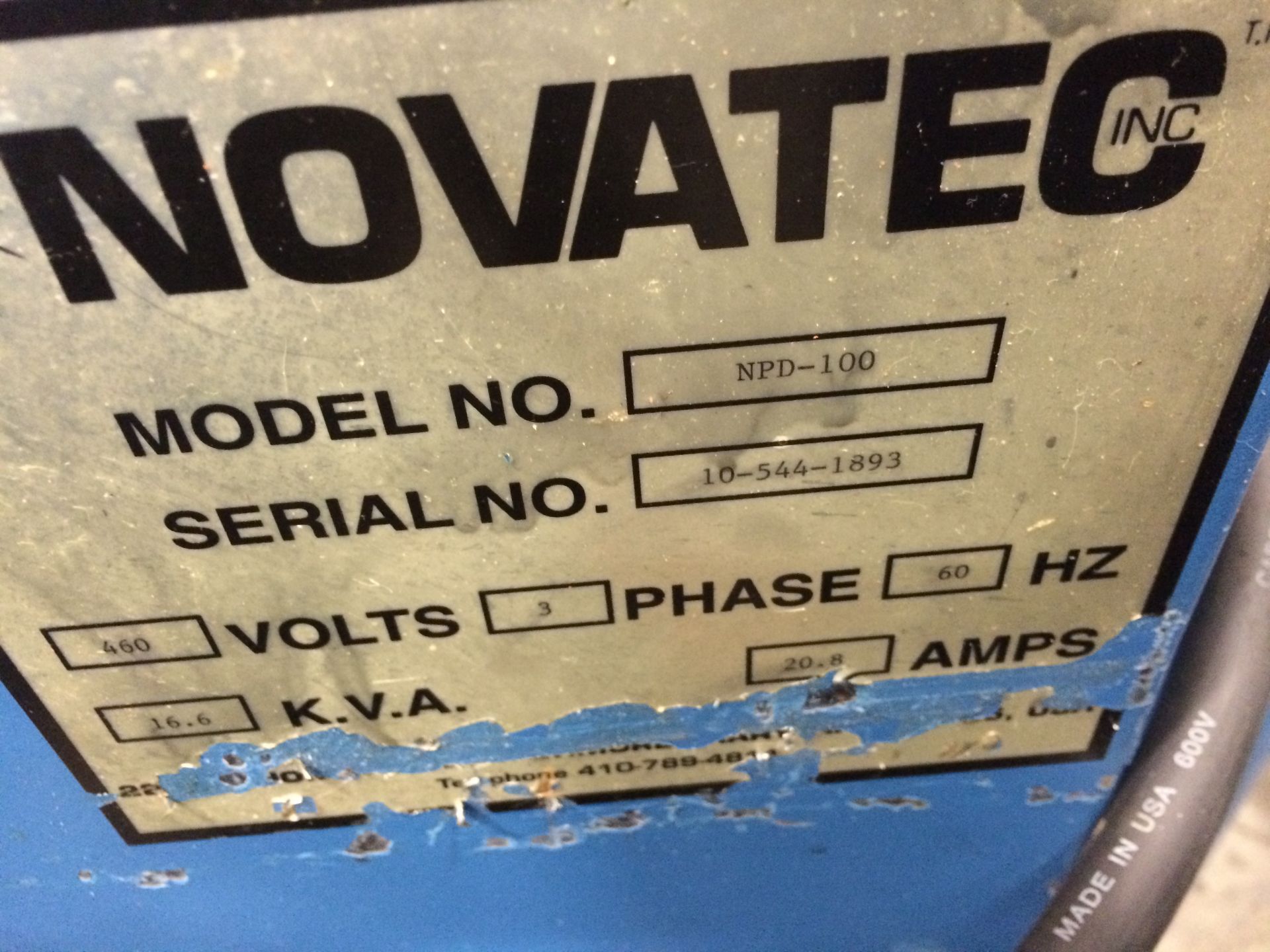 100 CFM NOVATEC Twin Bed Dessicant Dryer | Model: NPD-100 - Image 3 of 3