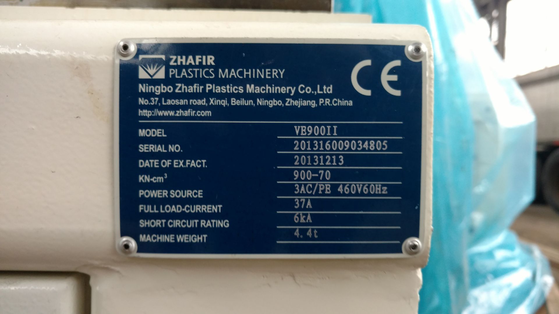 101 Ton, 2.26 oz. HAITIAN ZHAFIR All-Electric Injection Molding Machine | Model: VE900 II/210 - Image 3 of 3