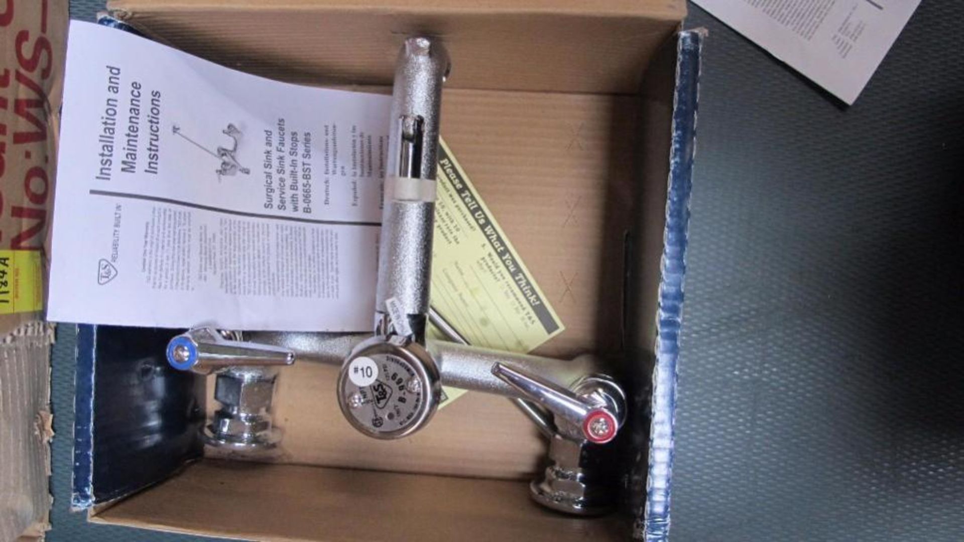 T S. Brass Service Sink Faucet. Mod. B-0665. Number 10. Faucet deck mount lever handles - Image 4 of 7