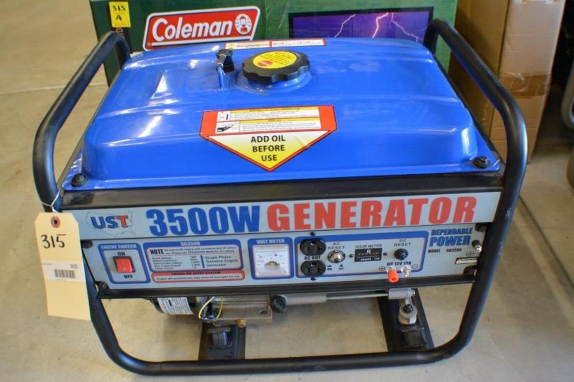 3500 Watts Gasoline Generator OHV 6.5HP 120V Electric Start by UST.