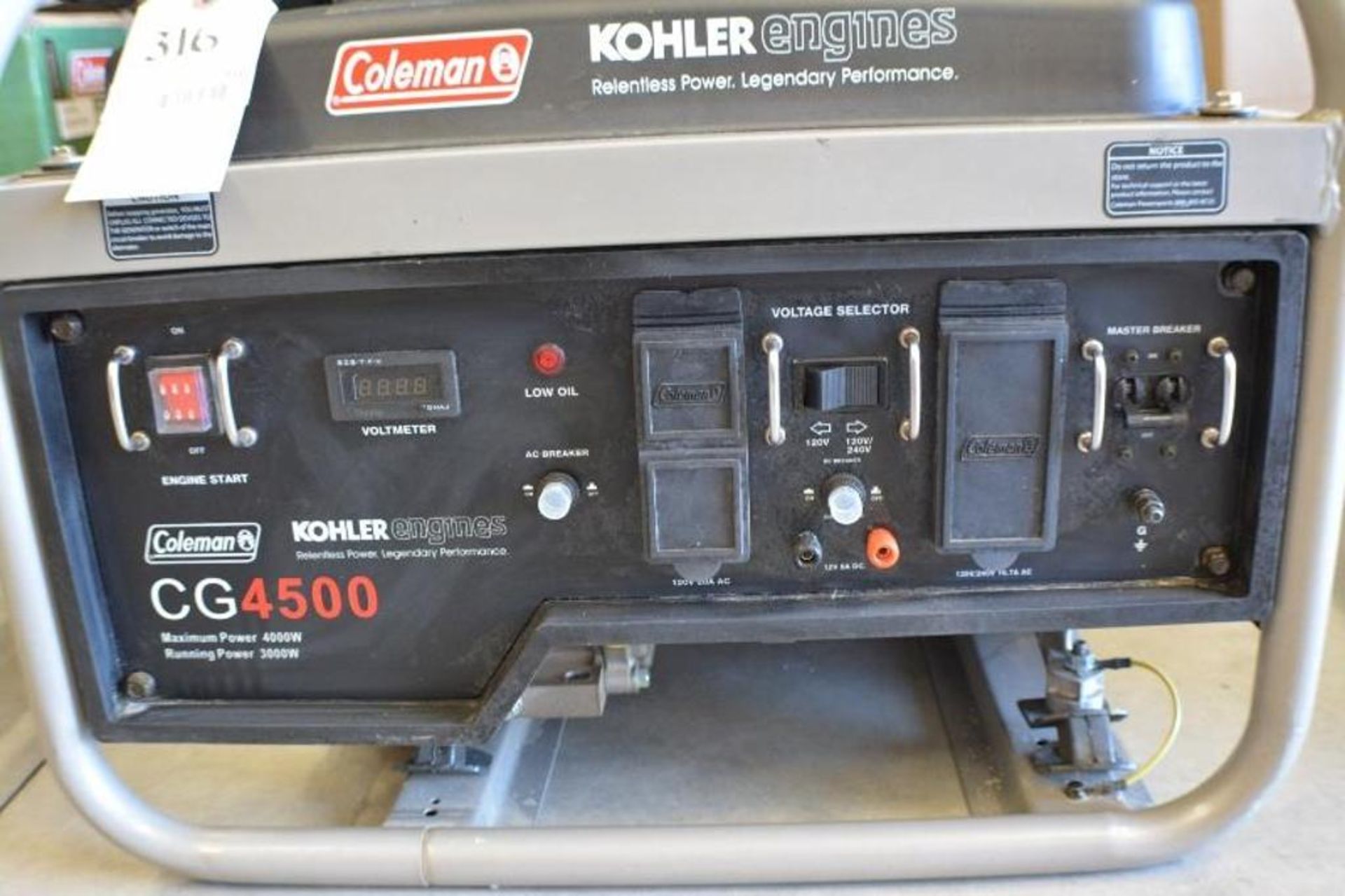 4000 Watts Gasoline Generator 6.5HP 120V with Electric Start by Coleman Powered by Kohler - Image 3 of 6