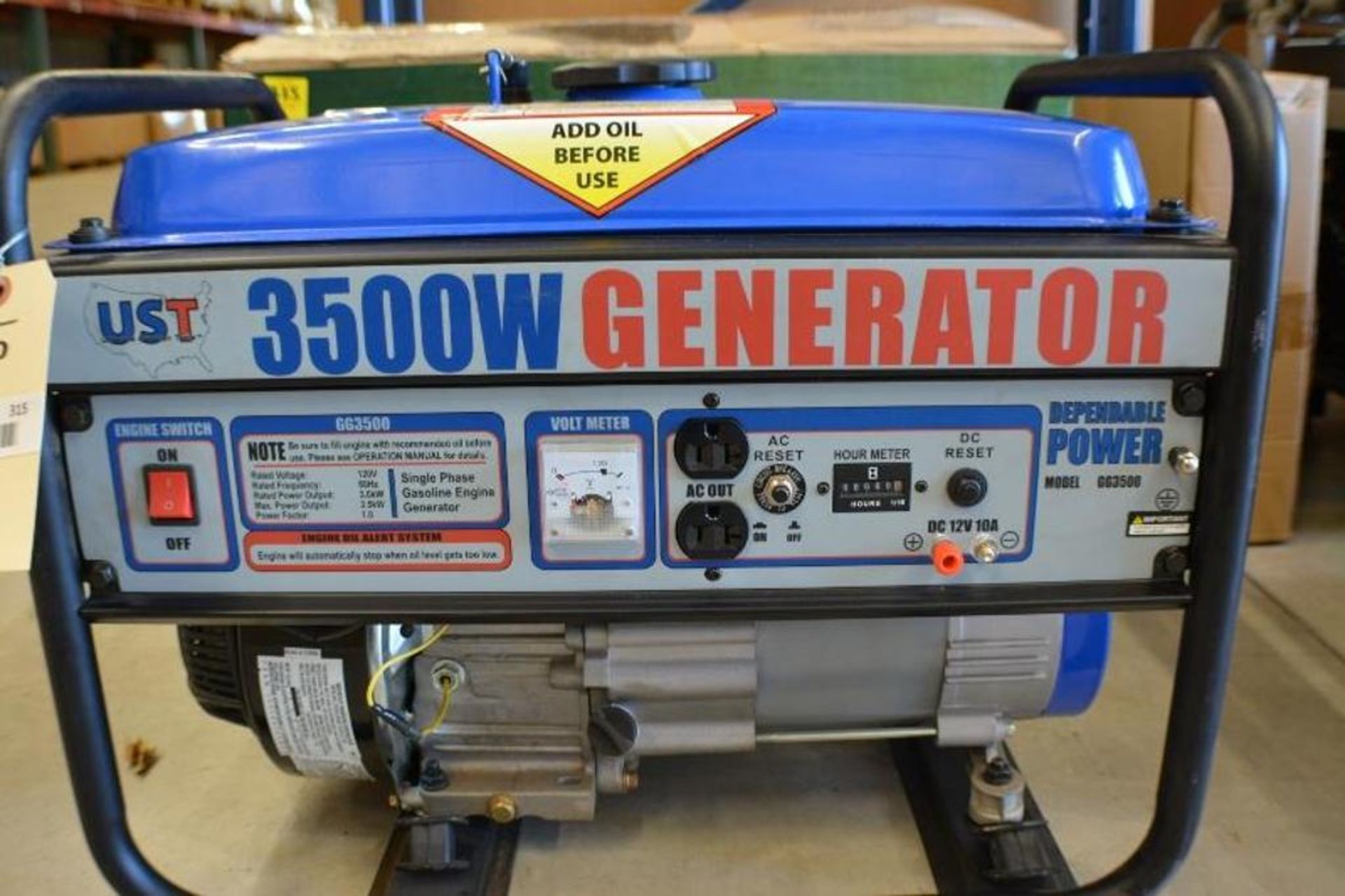 3500 Watts Gasoline Generator OHV 6.5HP 120V Electric Start by UST. - Image 2 of 5