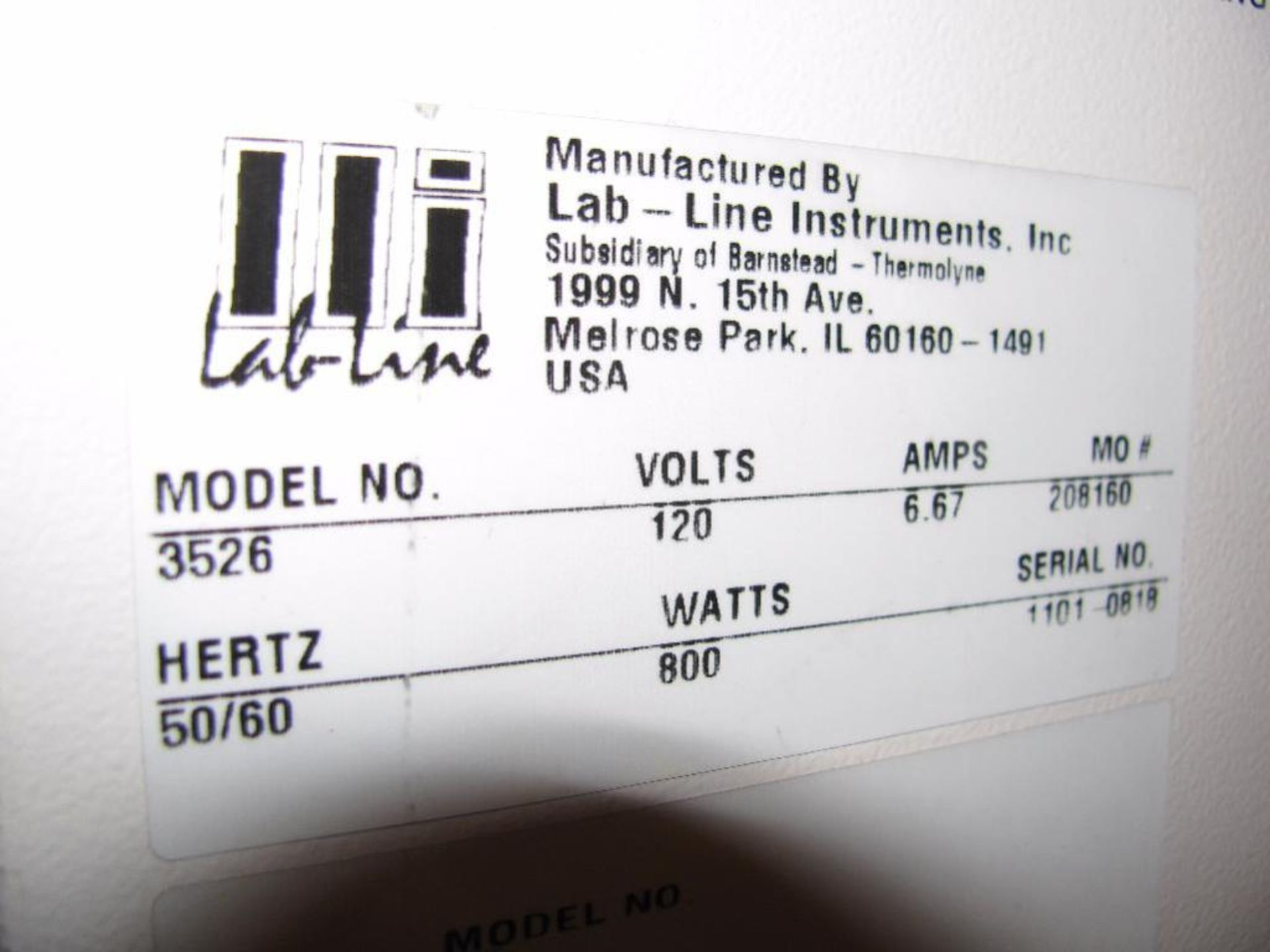 Lab-Line Incubator Shaker. Mod 3526.Serial 1101-0818. 120C 6.67mp 50/60h 800 watts. Mo# 208160. Work - Image 6 of 6