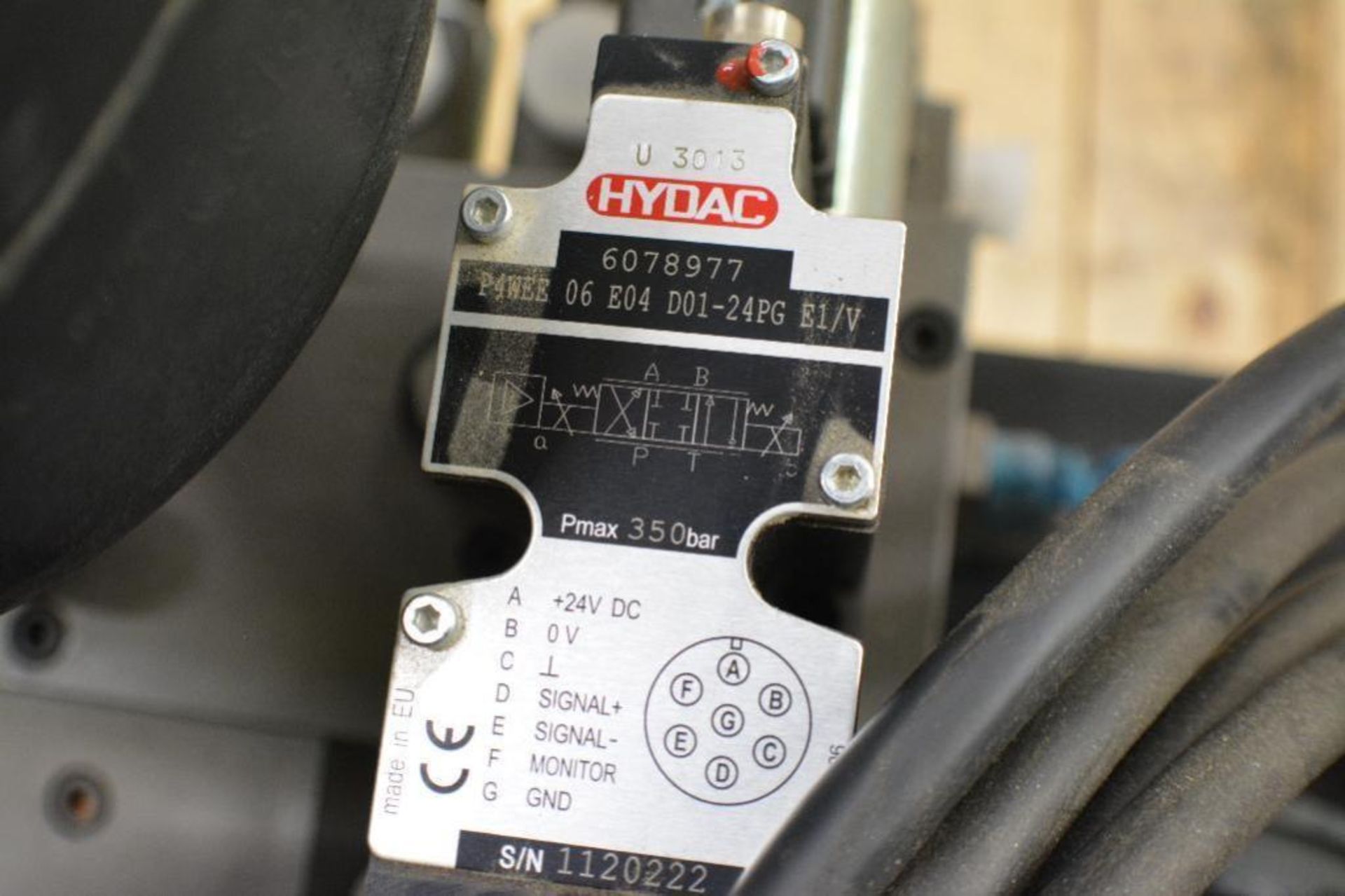 Hydac Hydraulic Pump item number 3682291. 2.2kW E-Motor # 1206060161 Pressure Relief Valve CE. (Phot - Image 5 of 7