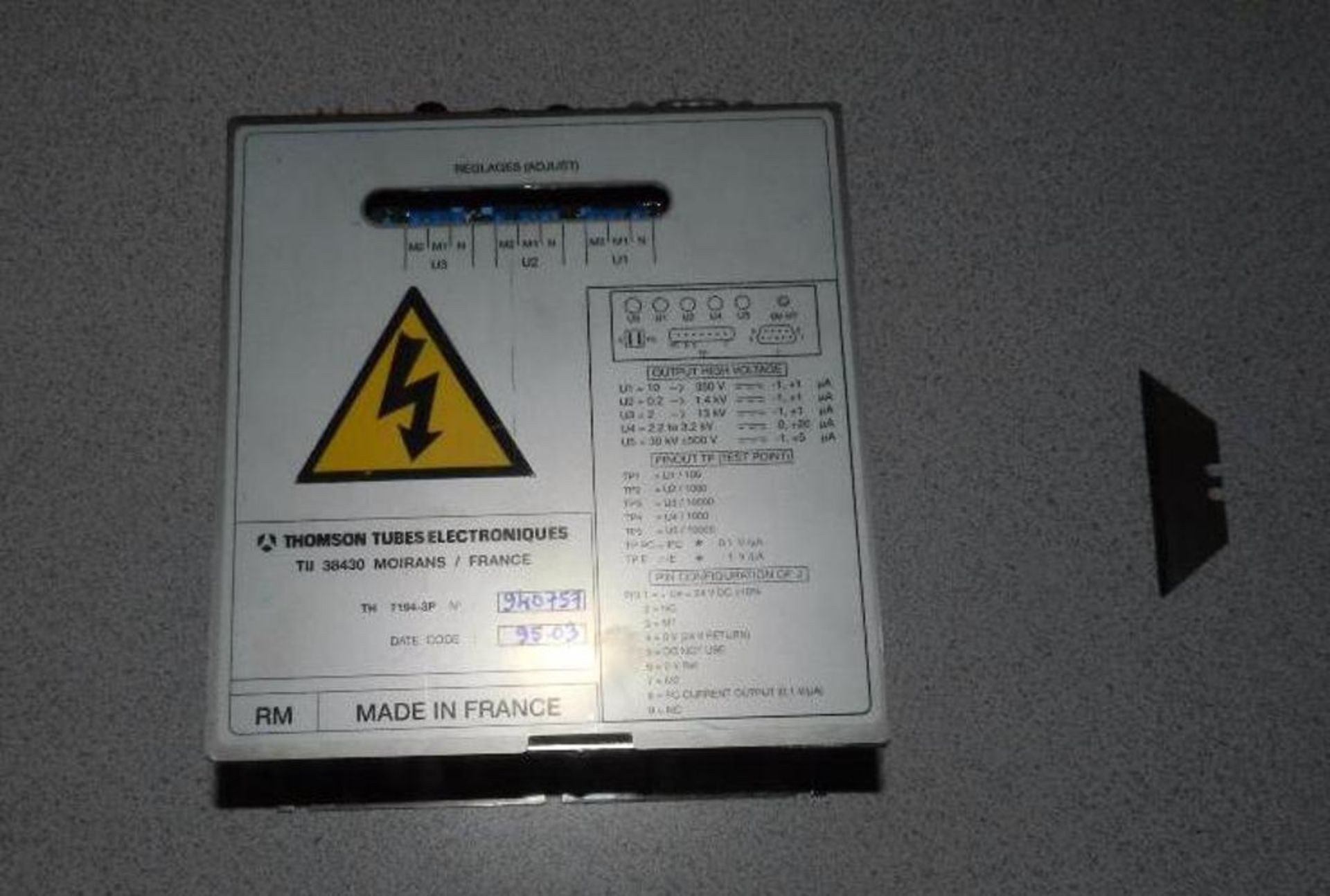 OEC C ARM Model 9600 Unit Part is Image Intensifier Power Supply 9H0757